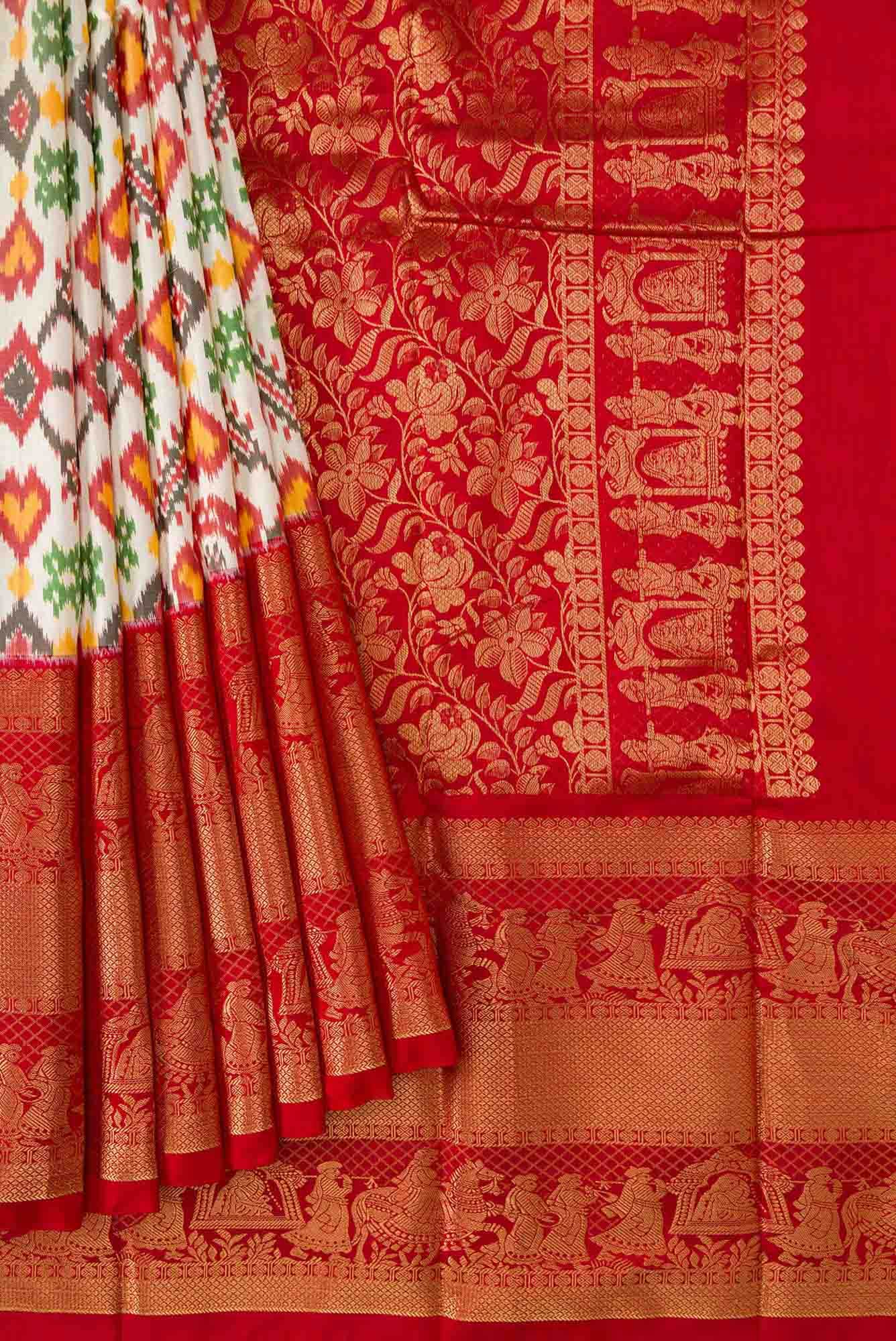 Sandal Dual Tone Double Ikat Saree