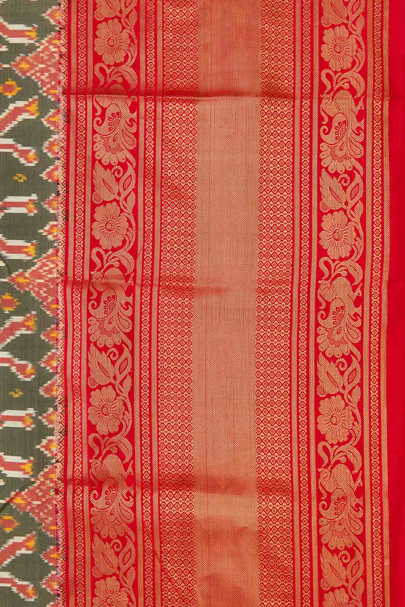 Green Dual Tone Double Ikat Saree