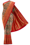 Green Dual Tone Double Ikat Saree
