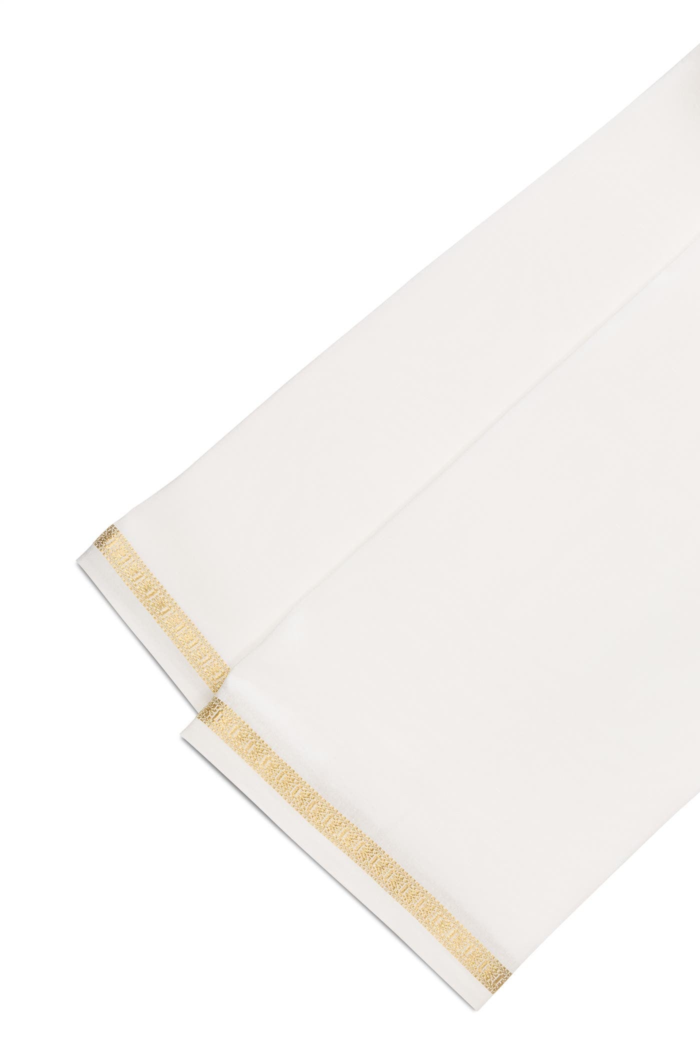 Off White Silk Dhoti With Angavastram (8X4) Muzham