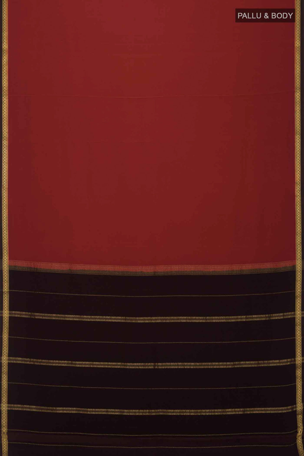 Pure Silk Pure Zari Maroon Mysore Crepe Saree