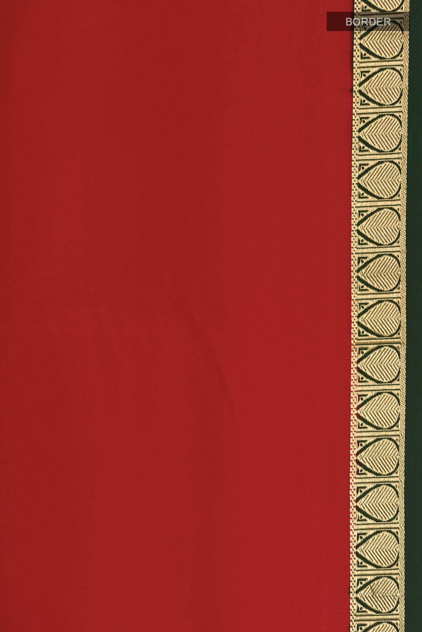 Pure Silk Pure Zari Red Mysore Crepe Saree