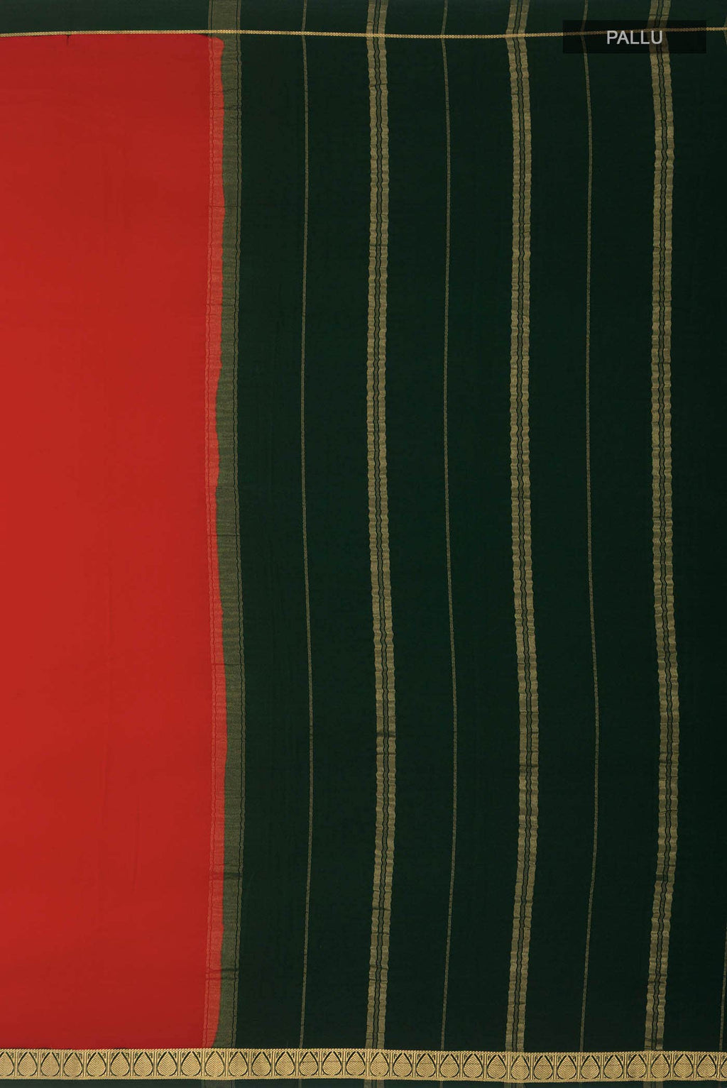 Pure Silk Pure Zari Red Mysore Crepe Saree