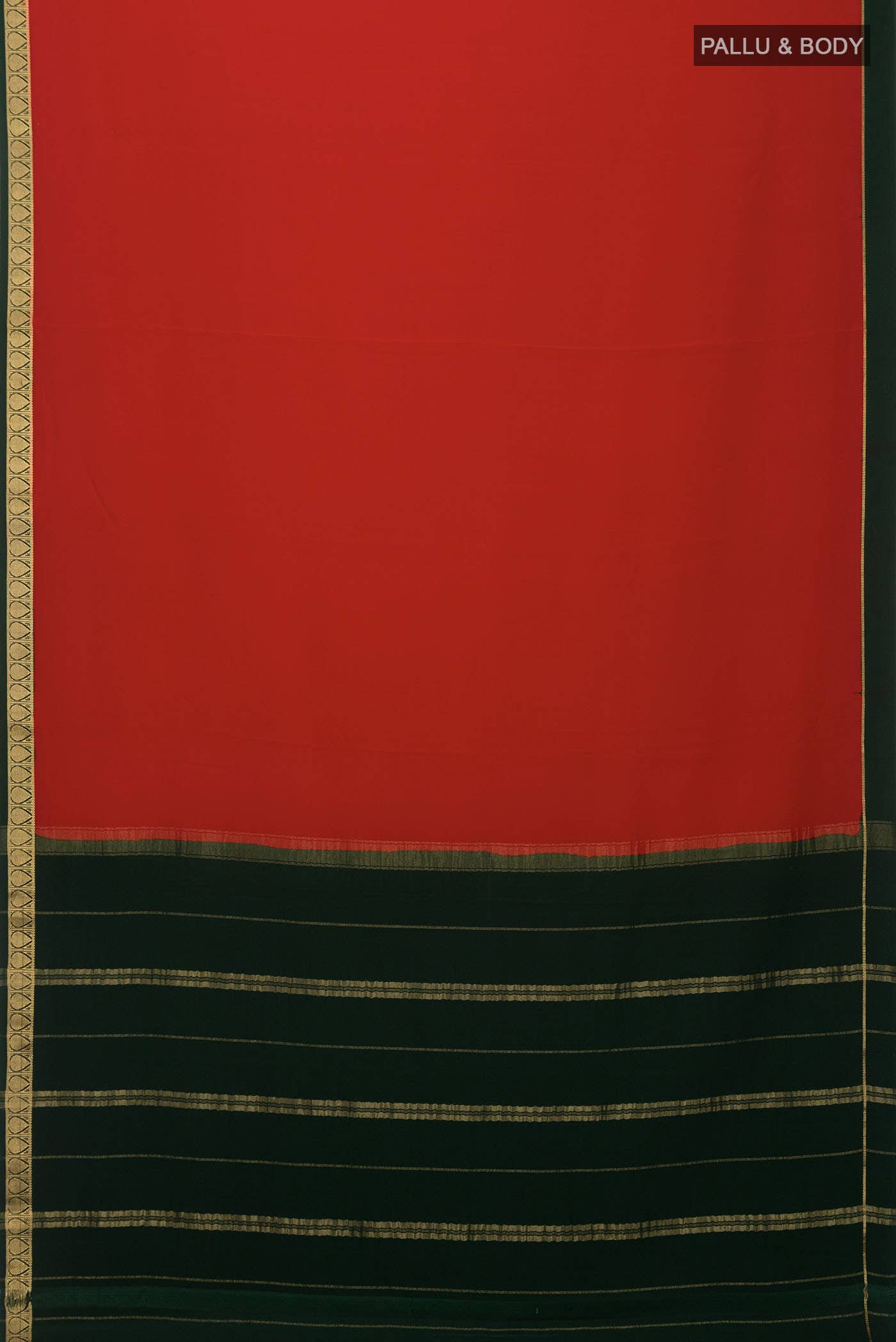 Pure Silk Pure Zari Red Mysore Crepe Saree