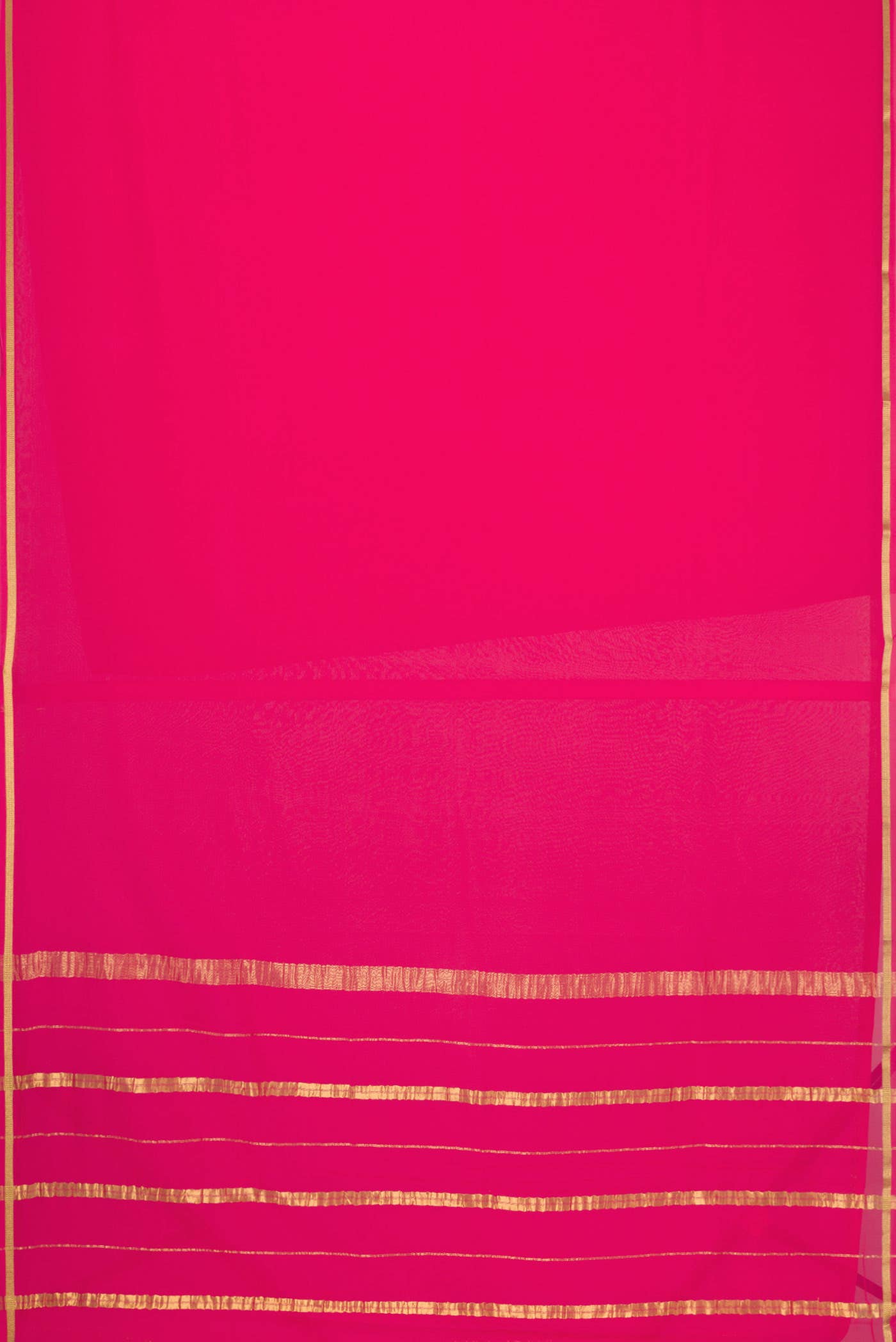 Pure Silk Pure Zari Pink Dual Tone Mysore Crepe Saree