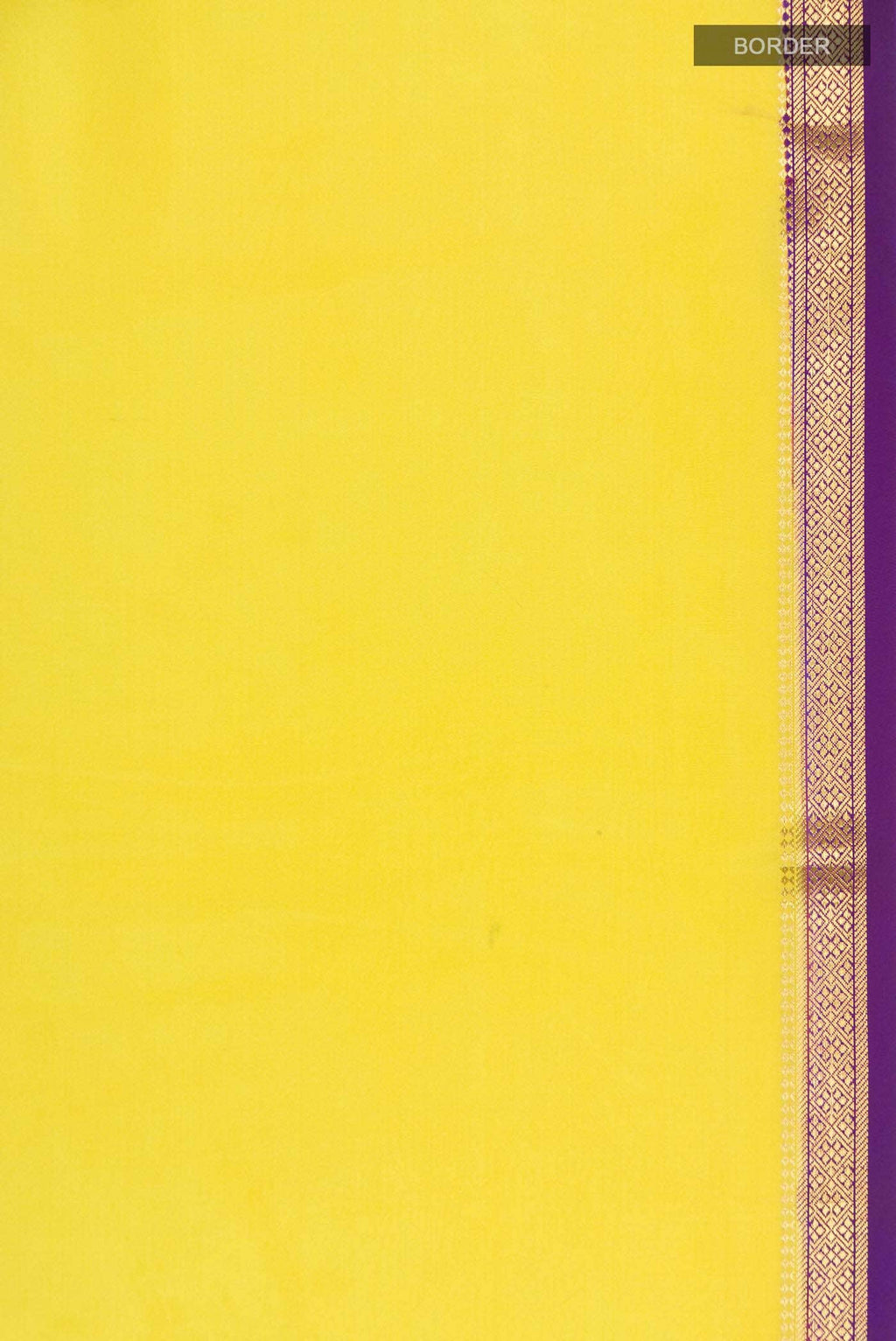 Pure Silk Pure Zari Yellow Mysore Crepe Saree
