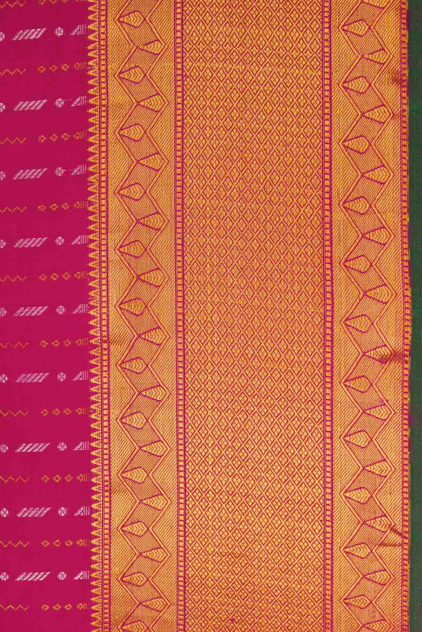Dark Pink Dual Tone Kanchipuram Silk Saree