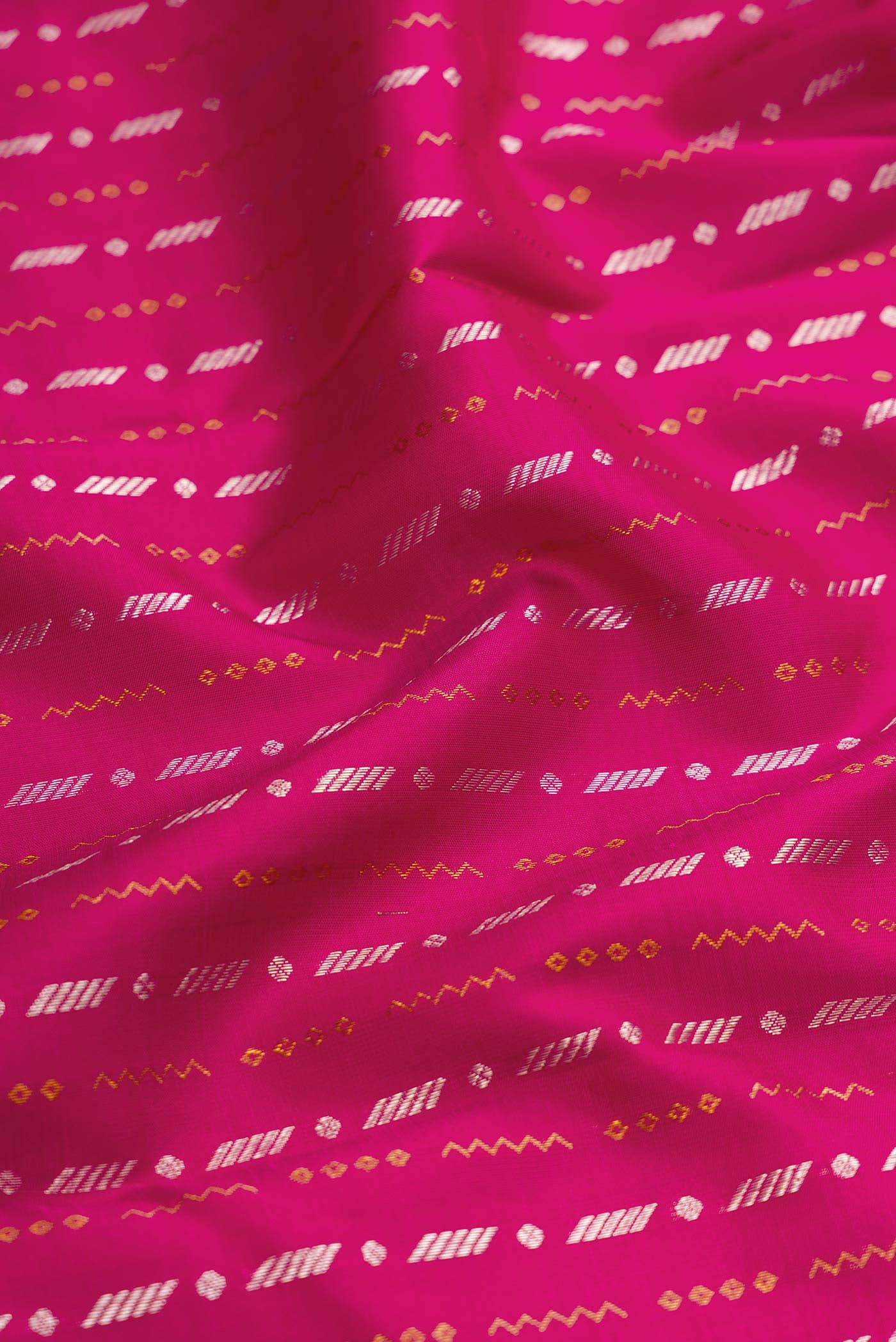 Dark Pink Dual Tone Kanchipuram Silk Saree