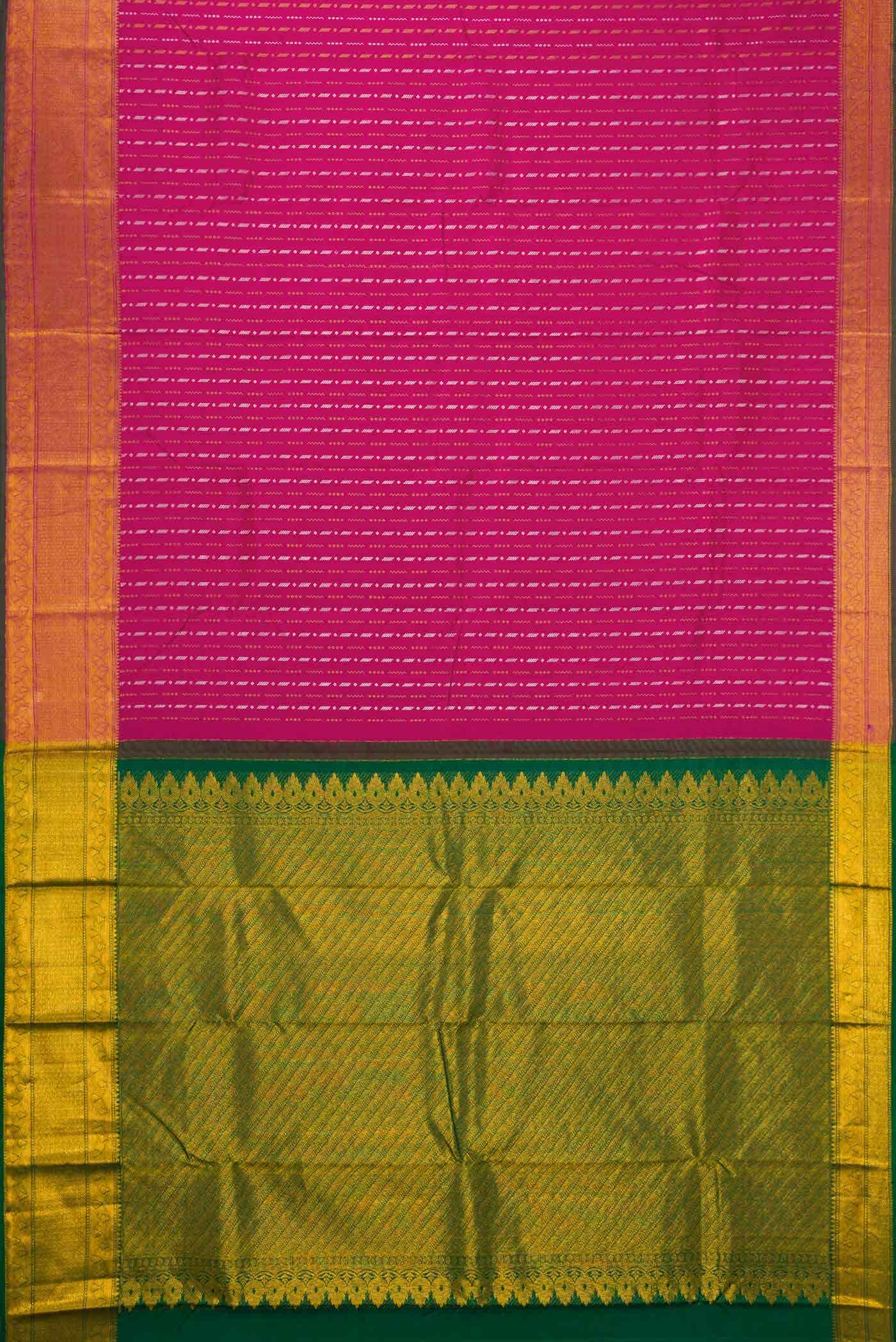 Dark Pink Dual Tone Kanchipuram Silk Saree