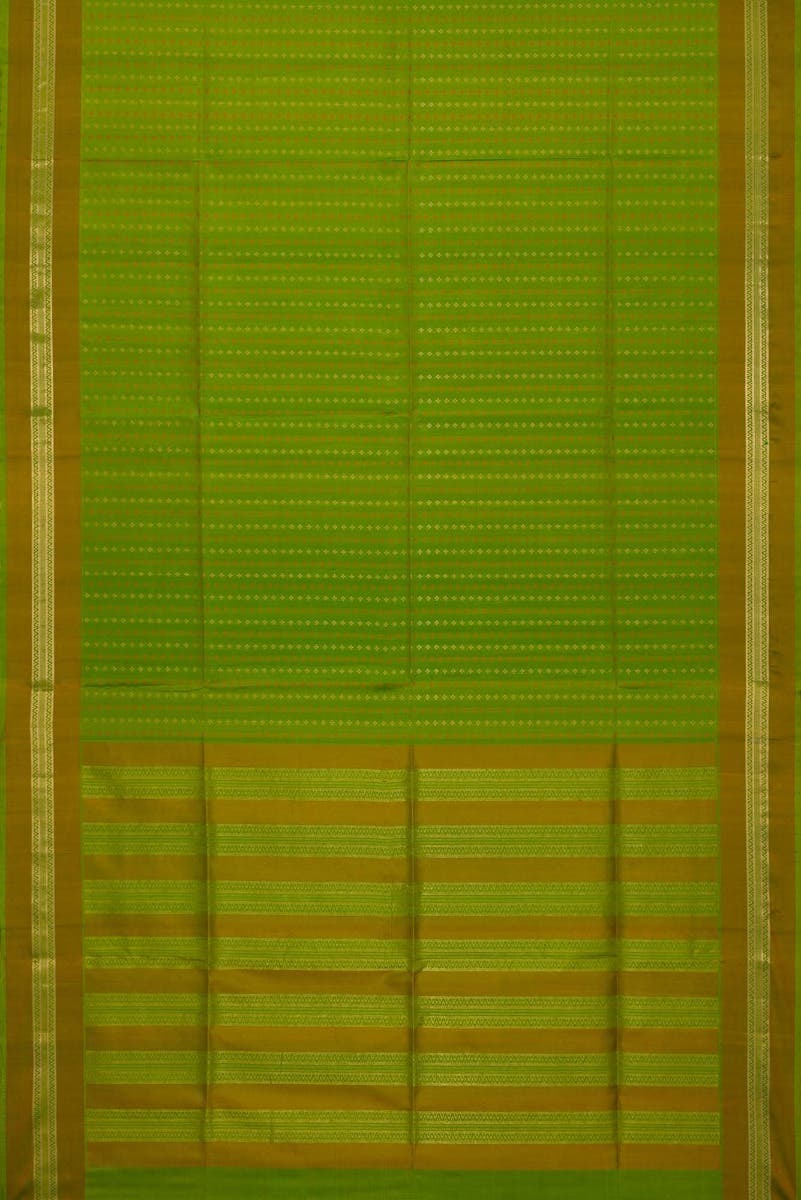 Parrot Green Dual Tone Soft Silk Saree