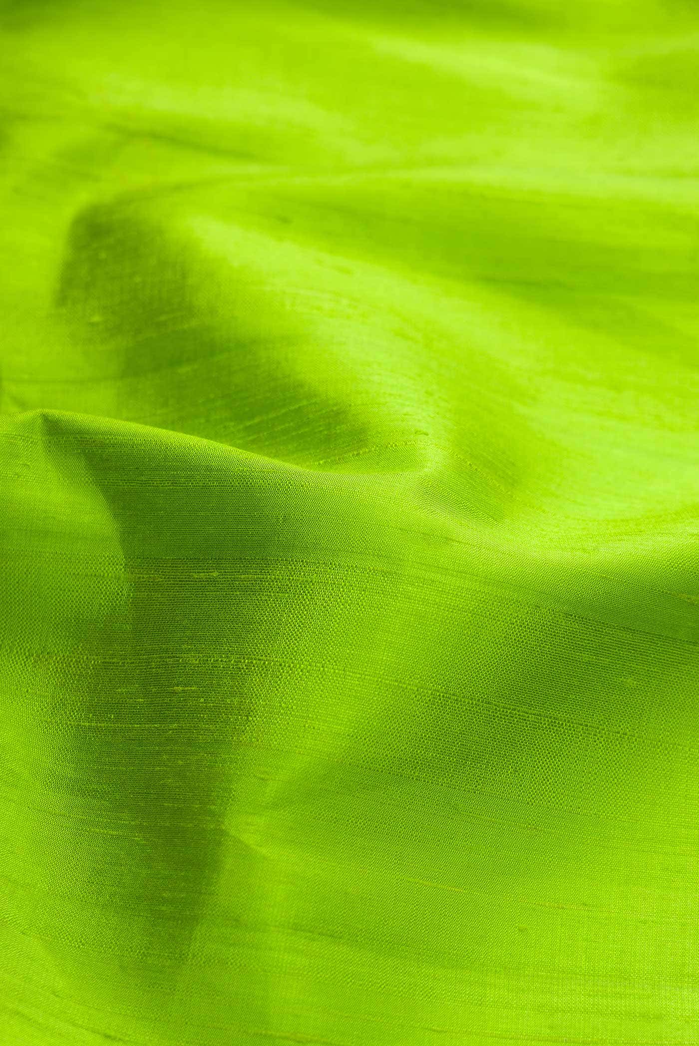 Parrot Green Raw Silk Saree