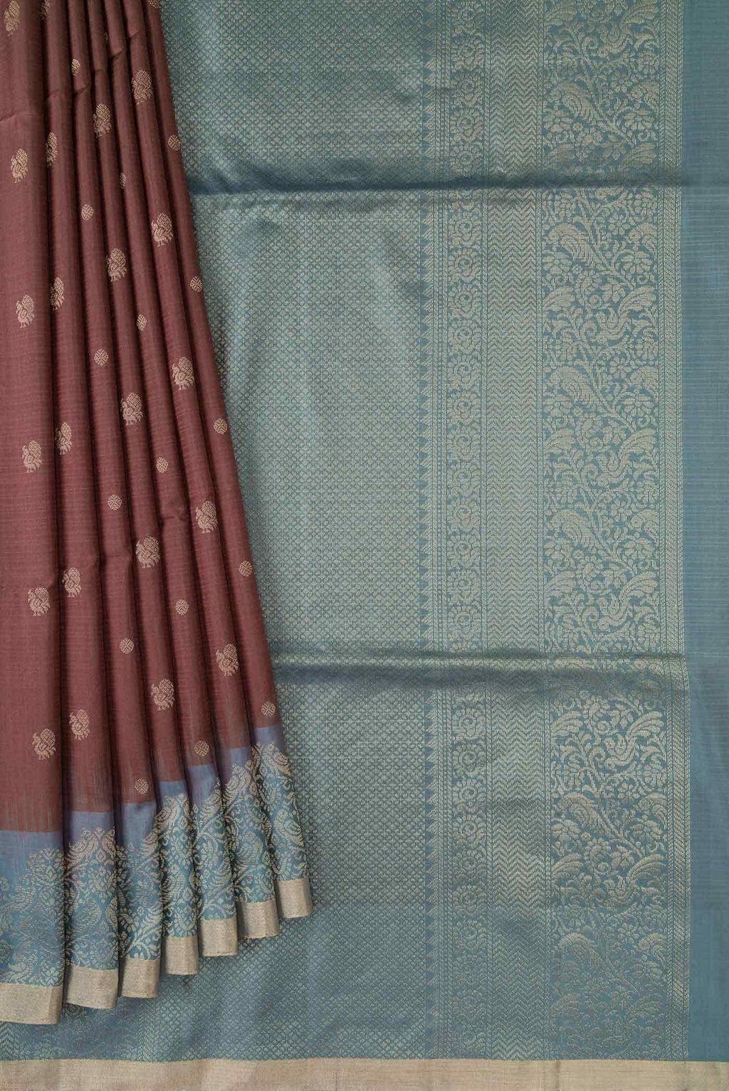 Brown Dual Tone Soft Silk Saree