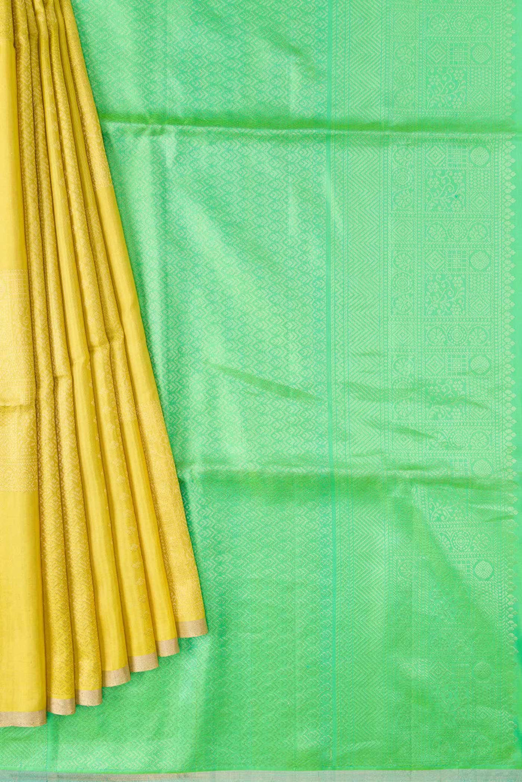 Lemon Yellow Soft Silk Saree