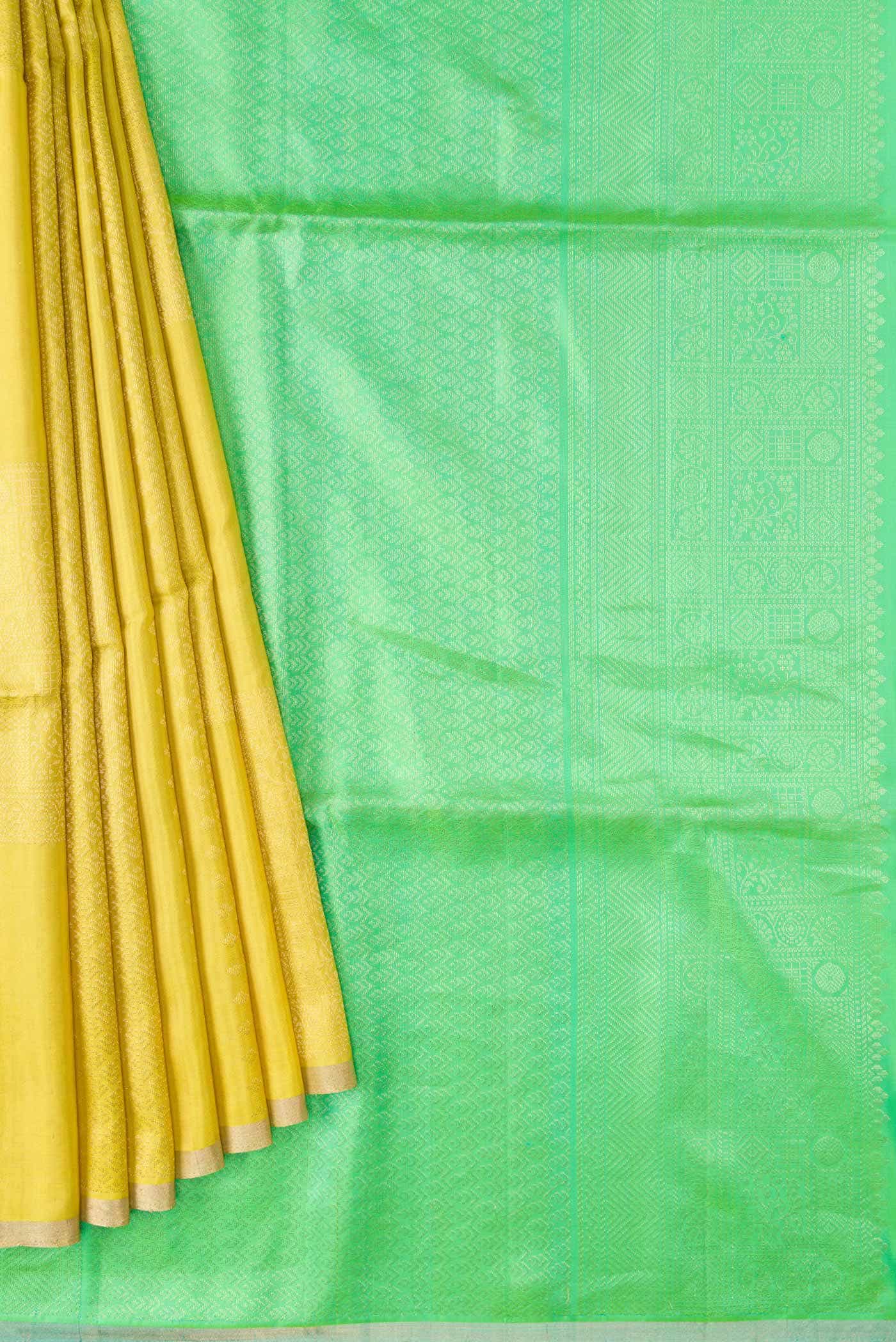 Lemon Yellow Soft Silk Saree