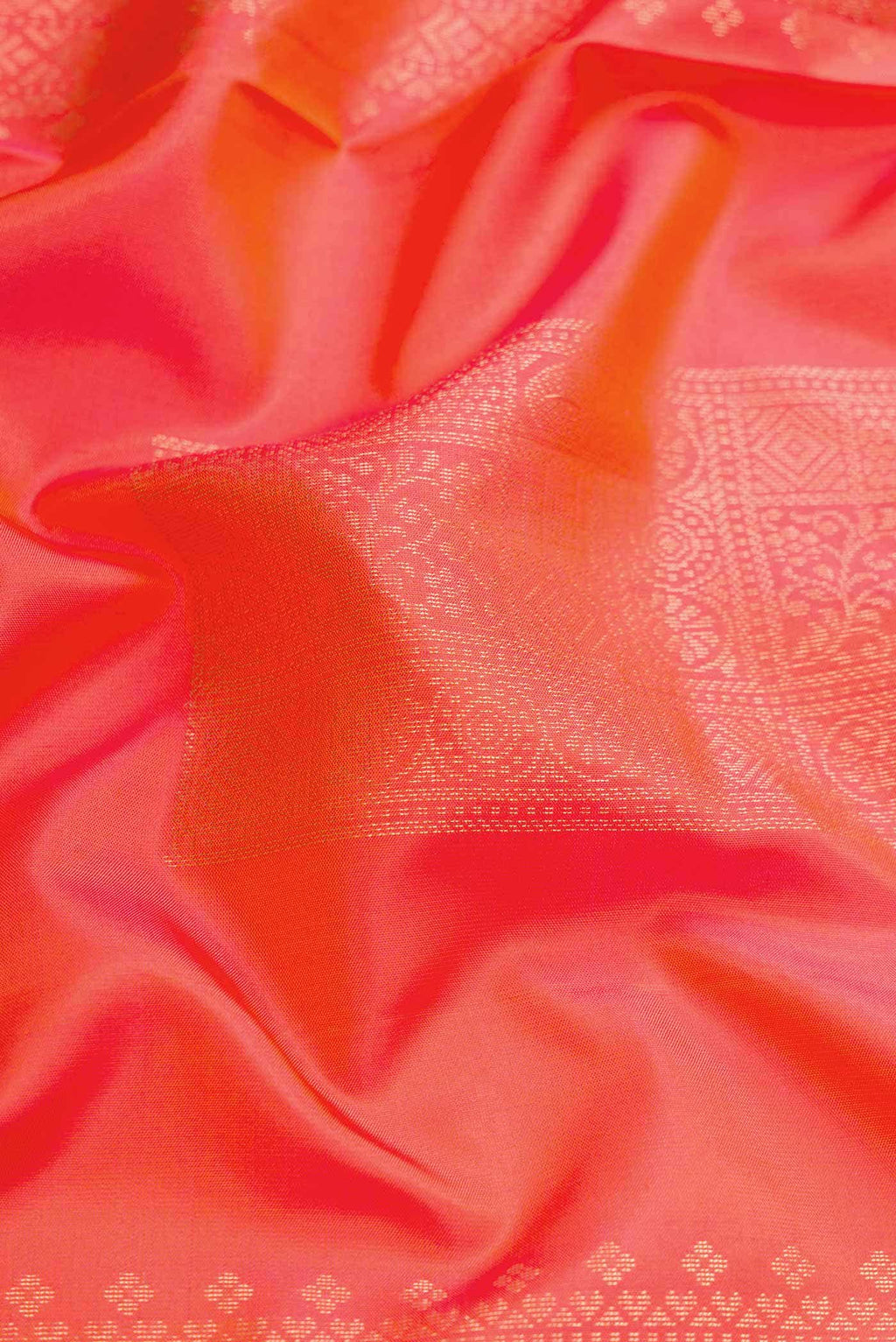 Orange Dual Tone Soft Silk Saree