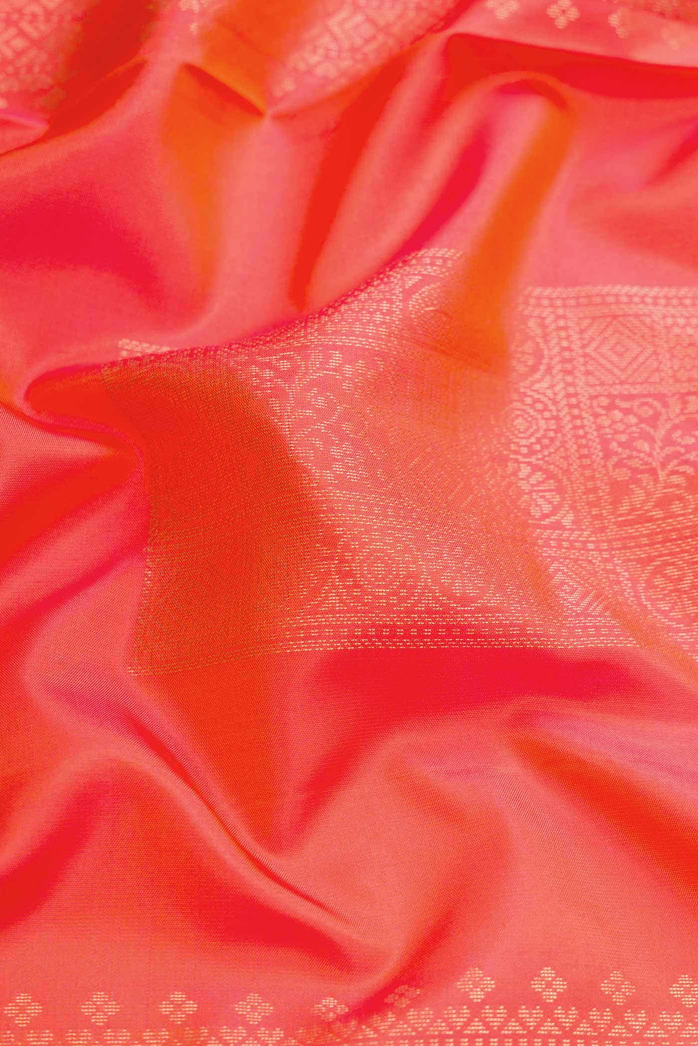 Orange Dual Tone Soft Silk Saree