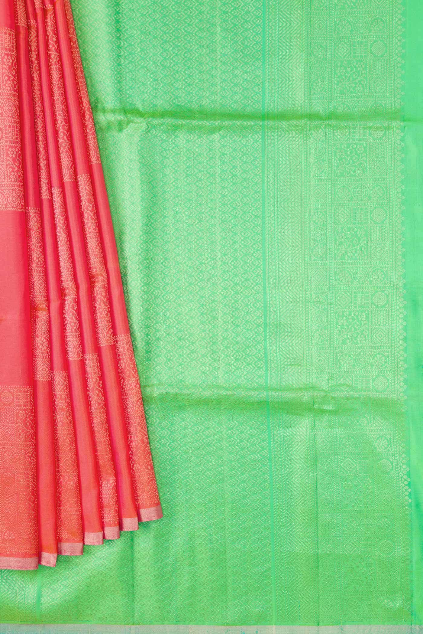 Orange Dual Tone Soft Silk Saree