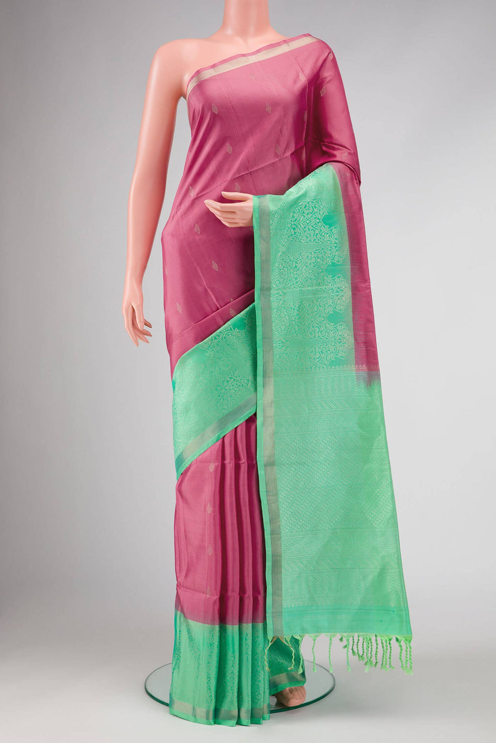 Pink Dual Tone Soft Silk Saree