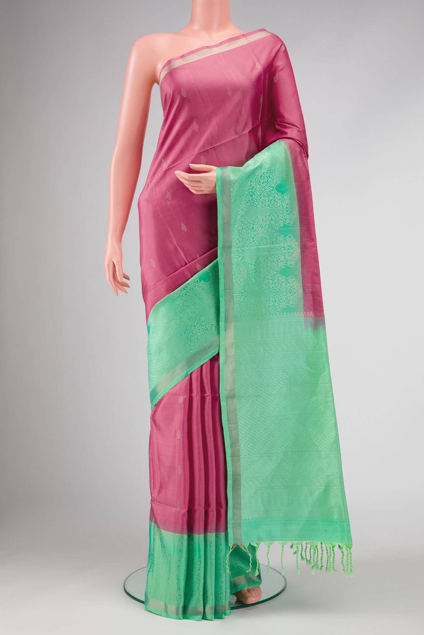 Pink Dual Tone Soft Silk Saree