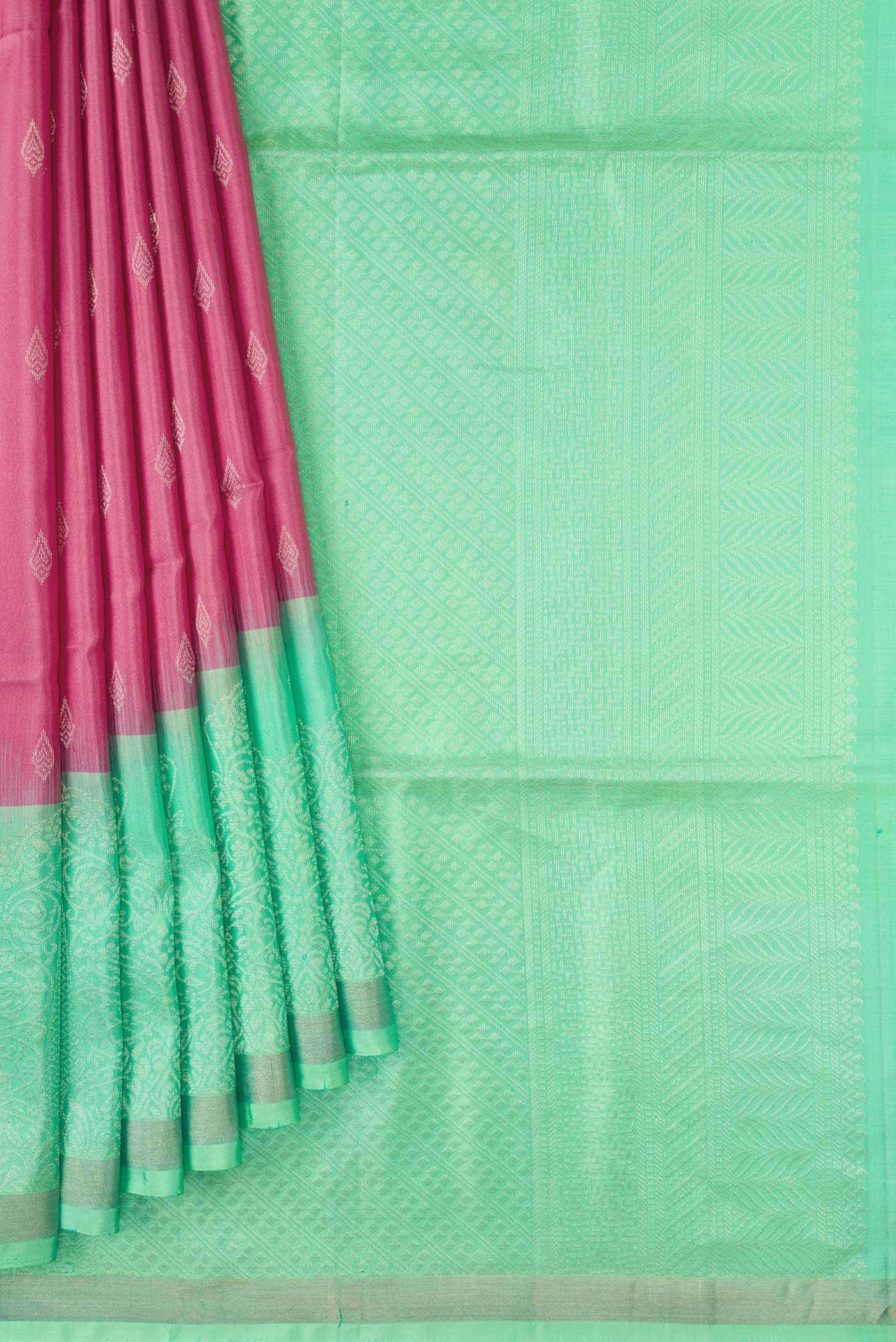 Pink Dual Tone Soft Silk Saree