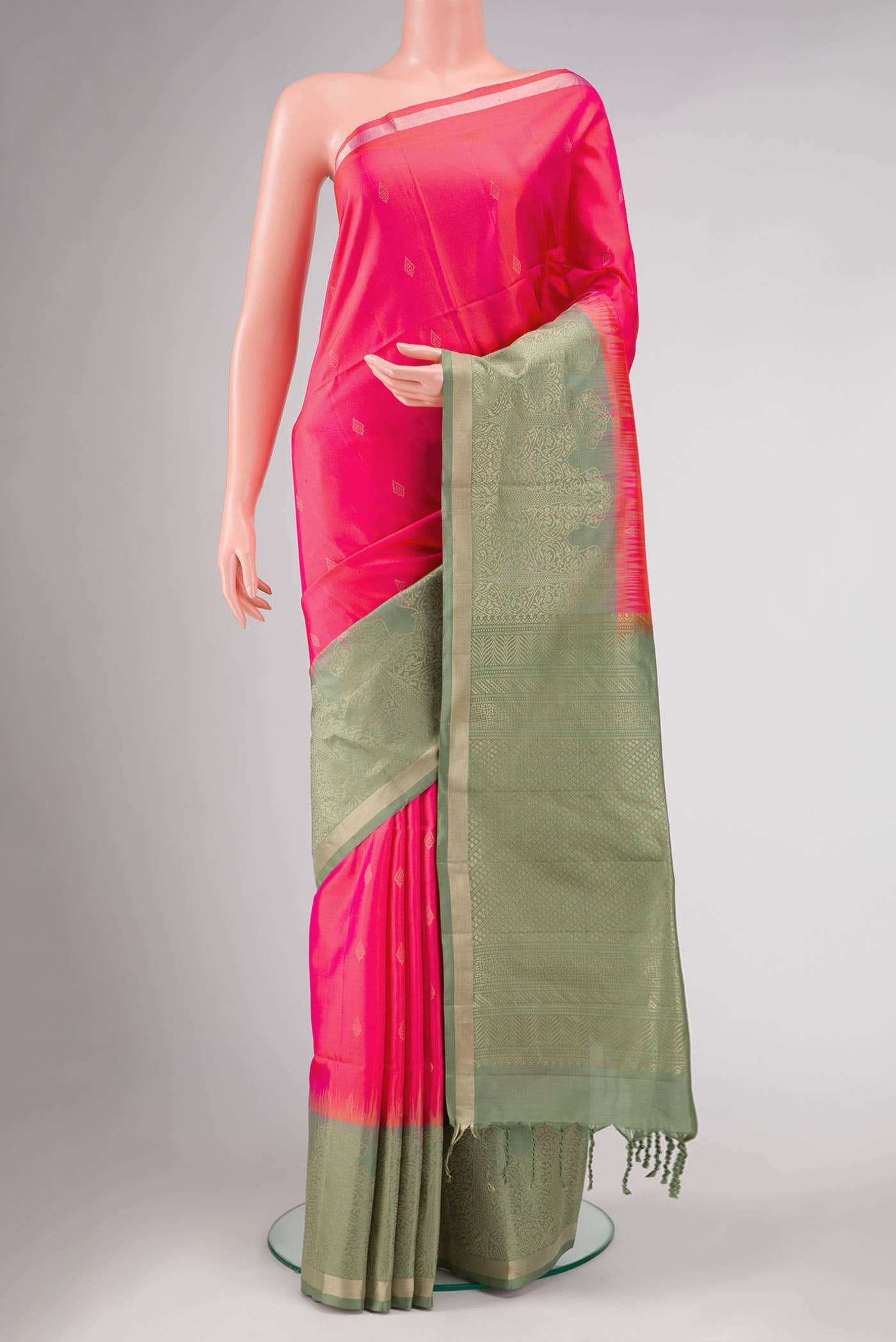 Pink Dual Tone Soft Silk Saree