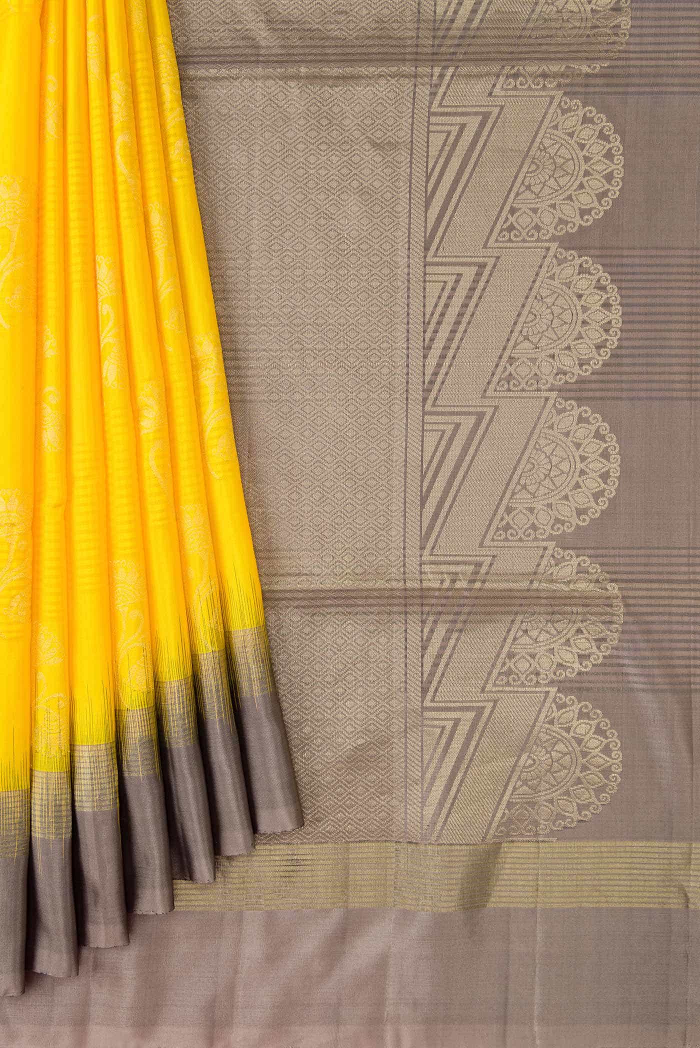 Yellow Dual Tone Soft Silk Saree