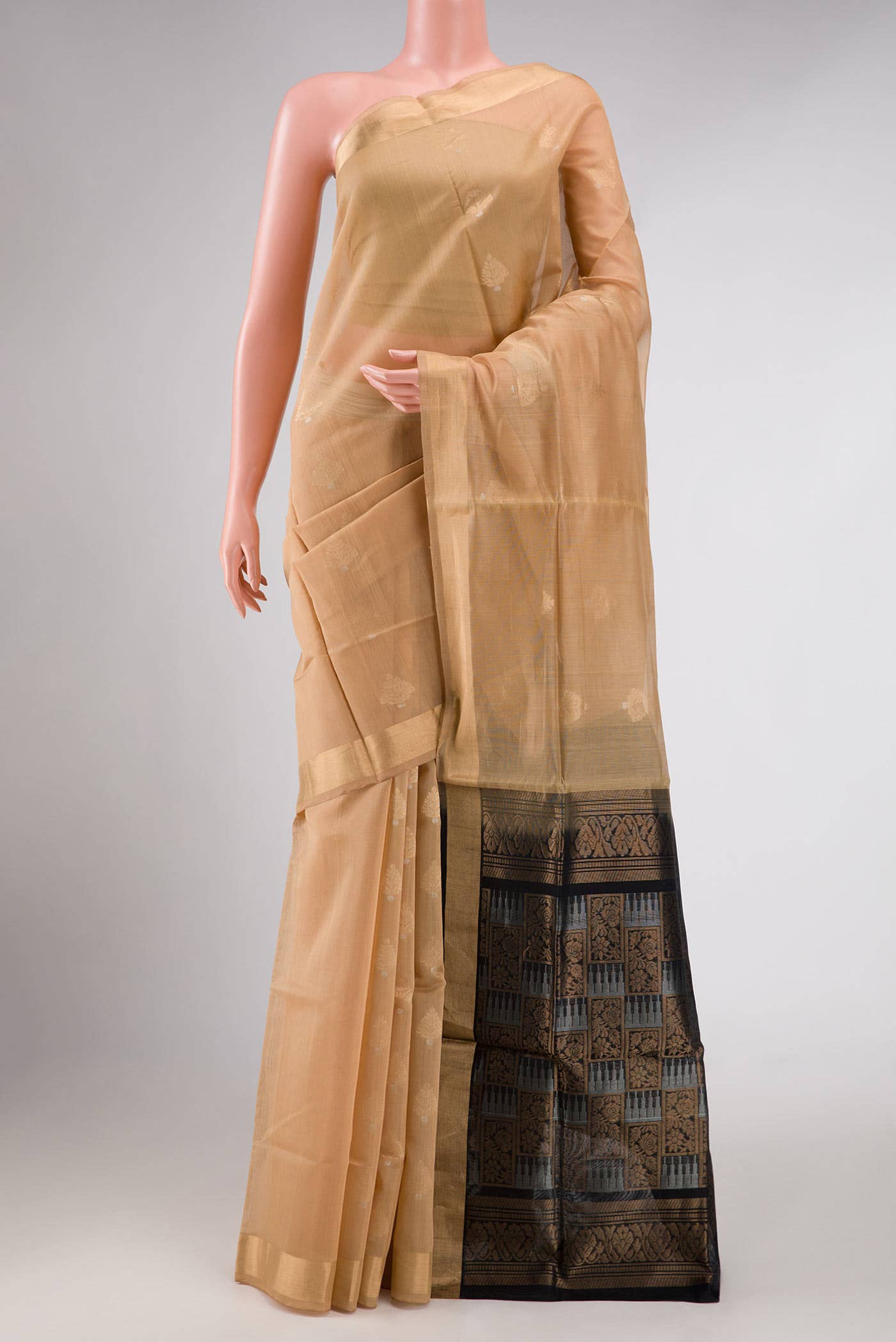 Brown Dual Tone Silk Cotton Saree