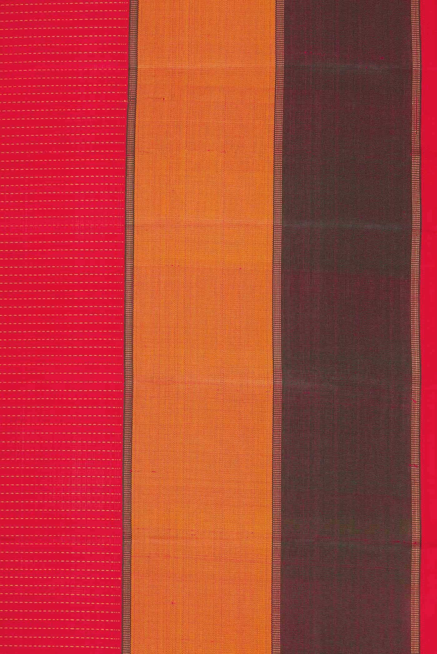 Pure Silk Pure Zari Red Dual Tone Kanchipuram Saree