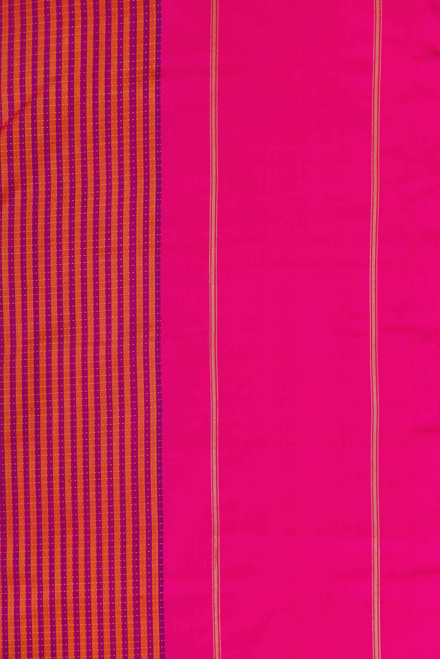 Pure Silk Pure Zari Mustard and Purple Dual Tone Kanchipuram Saree