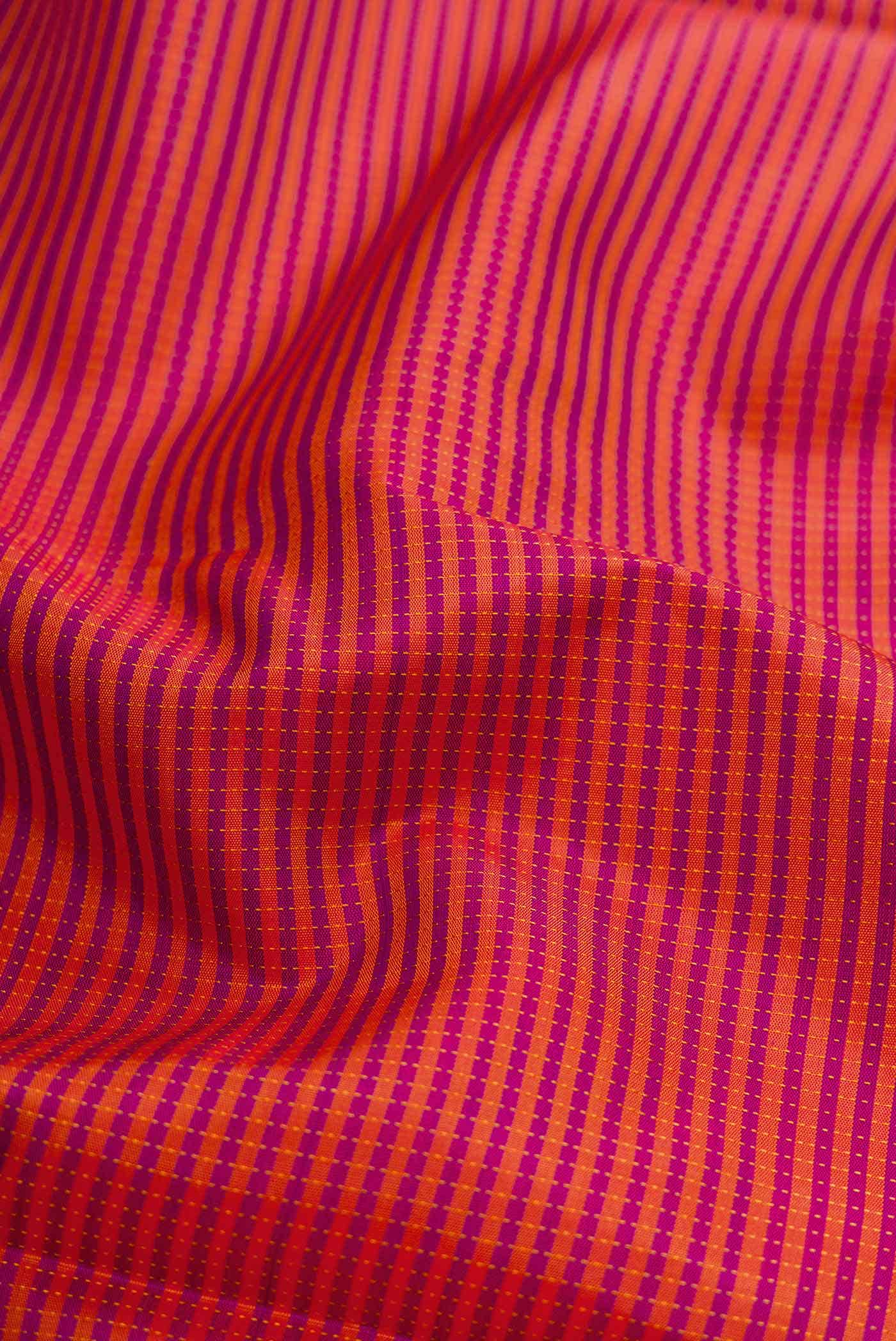 Pure Silk Pure Zari Mustard and Purple Dual Tone Kanchipuram Saree