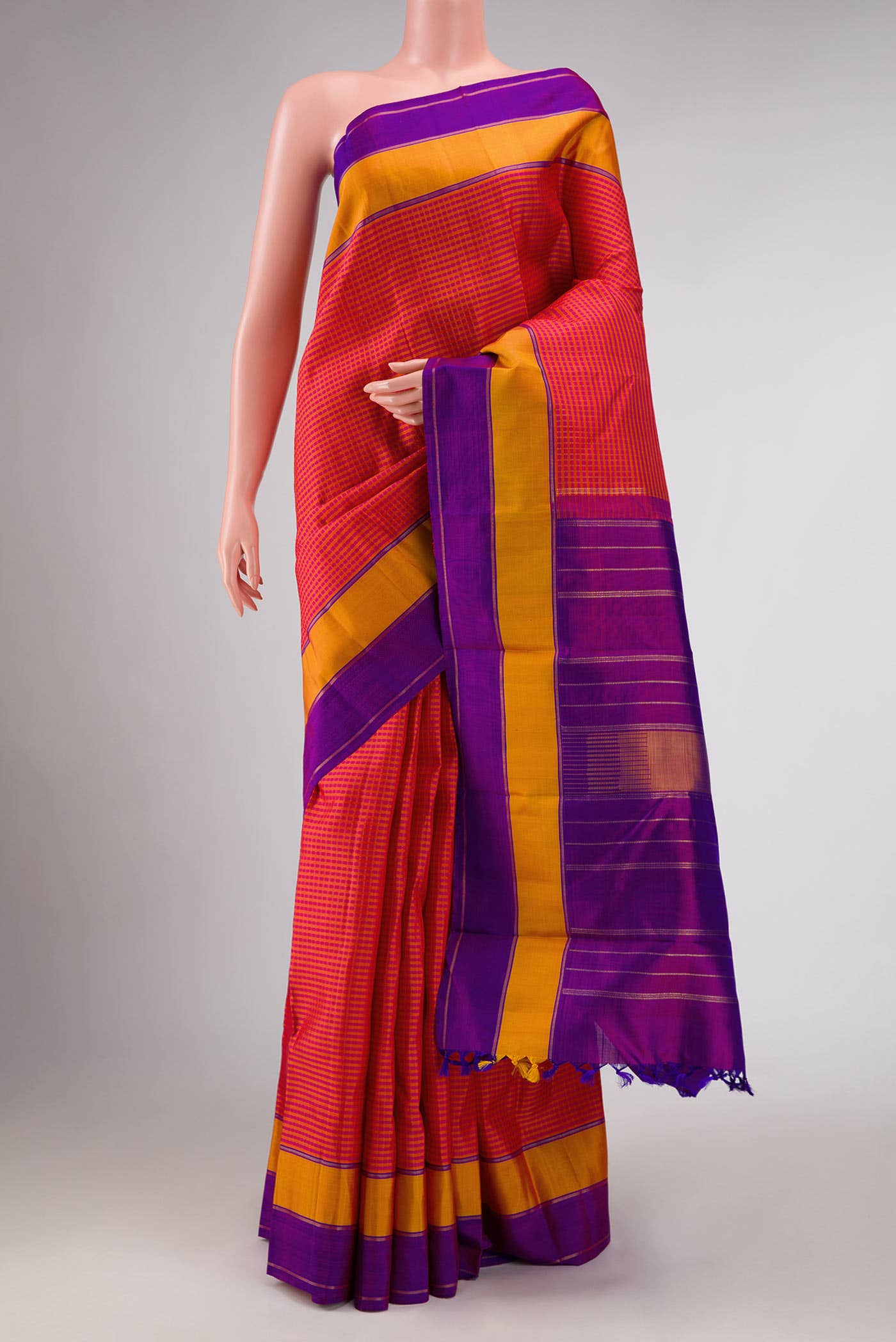 Pure Silk Pure Zari Multi Kanchipuram Saree