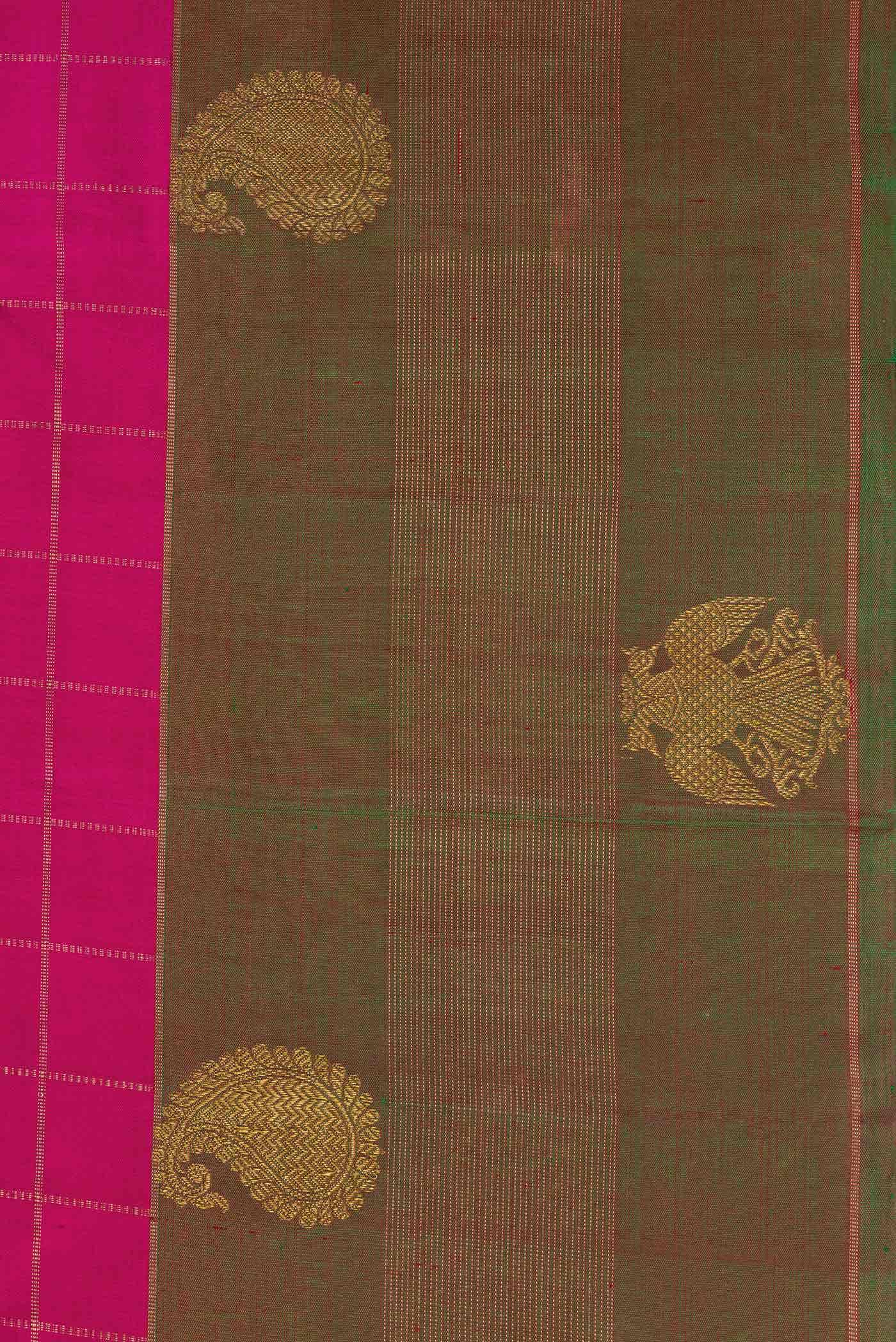 Pure Silk Pure Zari Pink Dual Tone Kanchipuram Saree