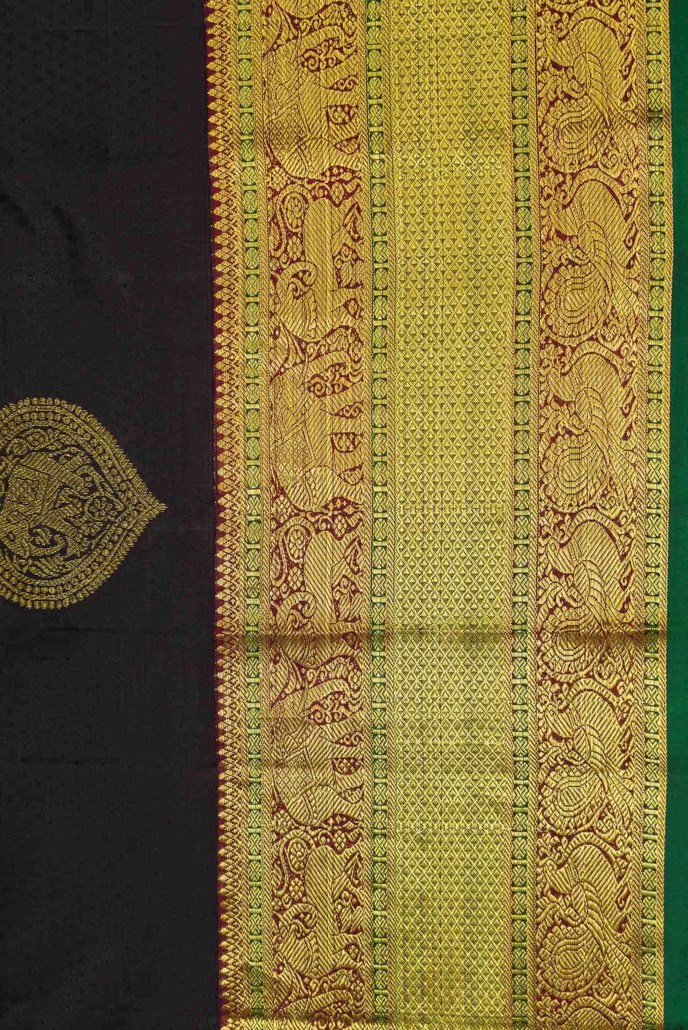 Black Dual Tone Kanchipuram Silk Saree