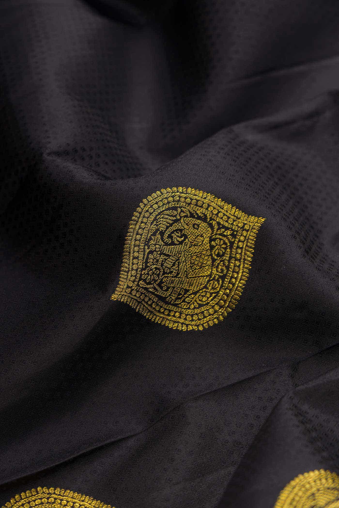 Black Dual Tone Kanchipuram Silk Saree