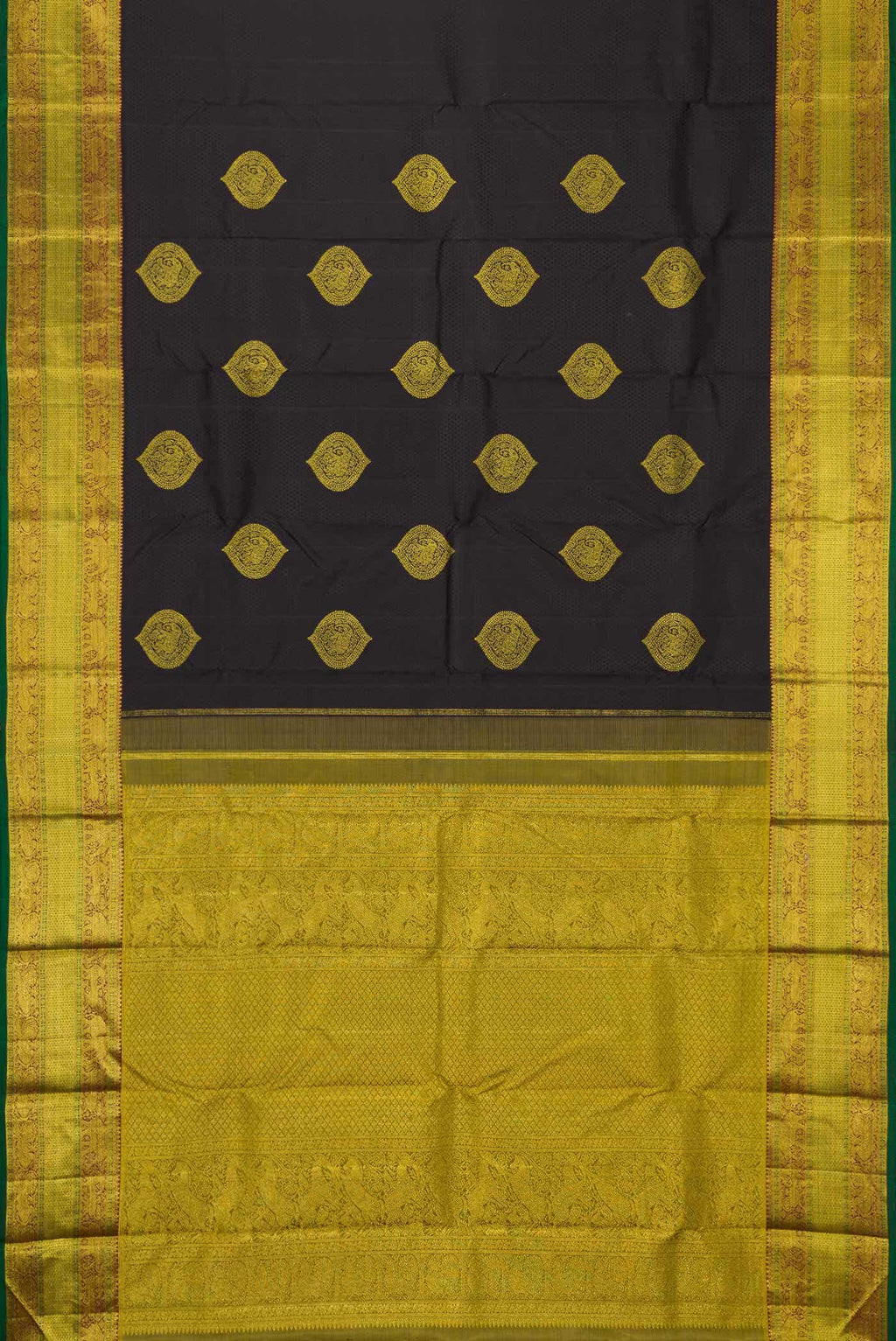 Black Dual Tone Kanchipuram Silk Saree