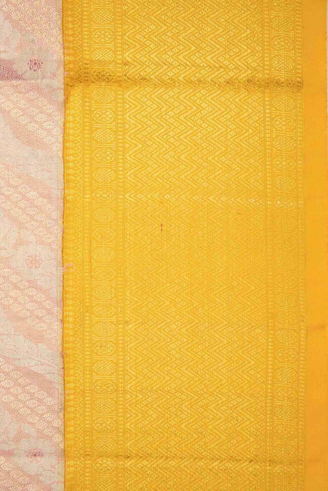 Rose Gold Dual Tone Kanjivaram Tissue Silk Saree