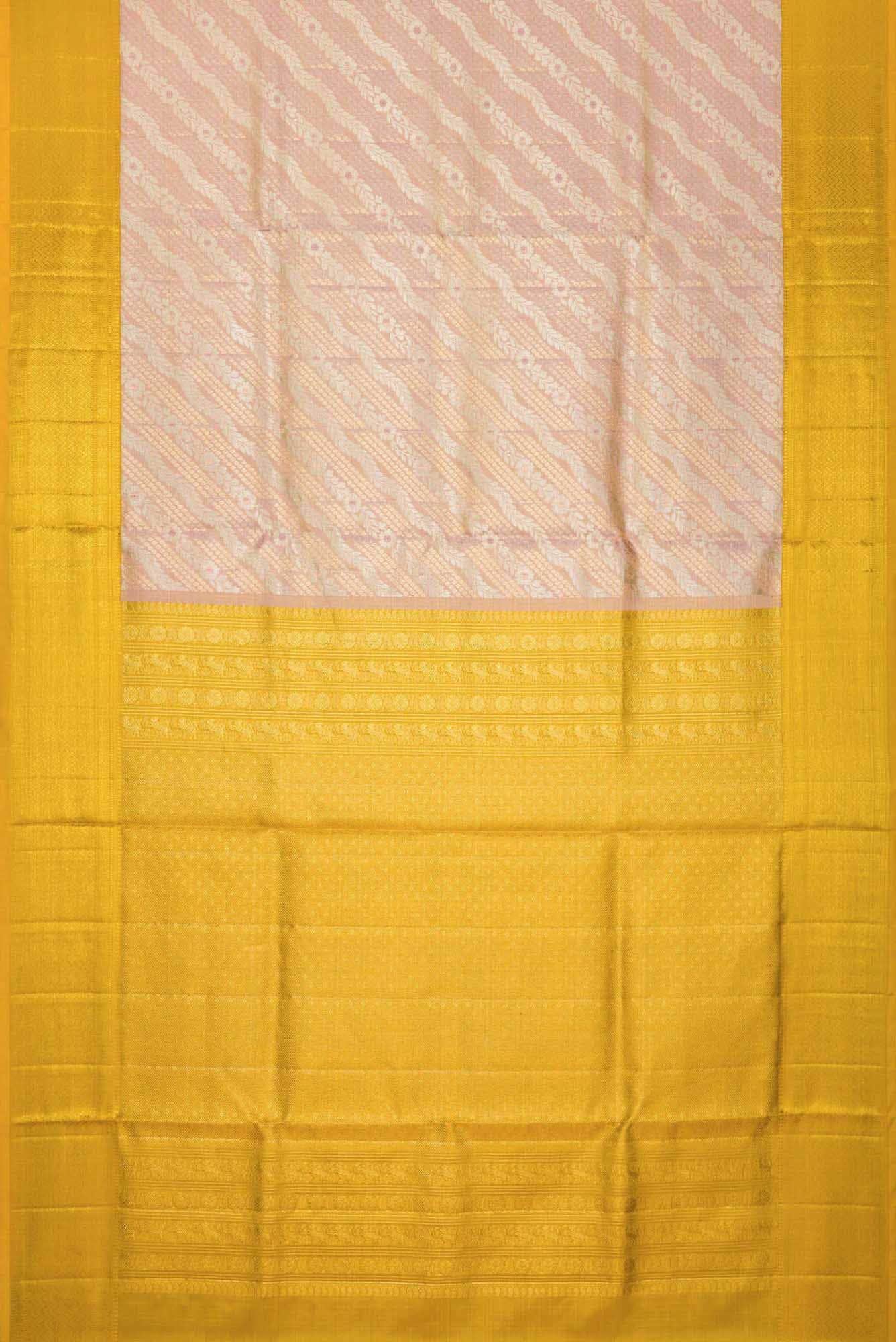 Rose Gold Dual Tone Kanjivaram Tissue Silk Saree