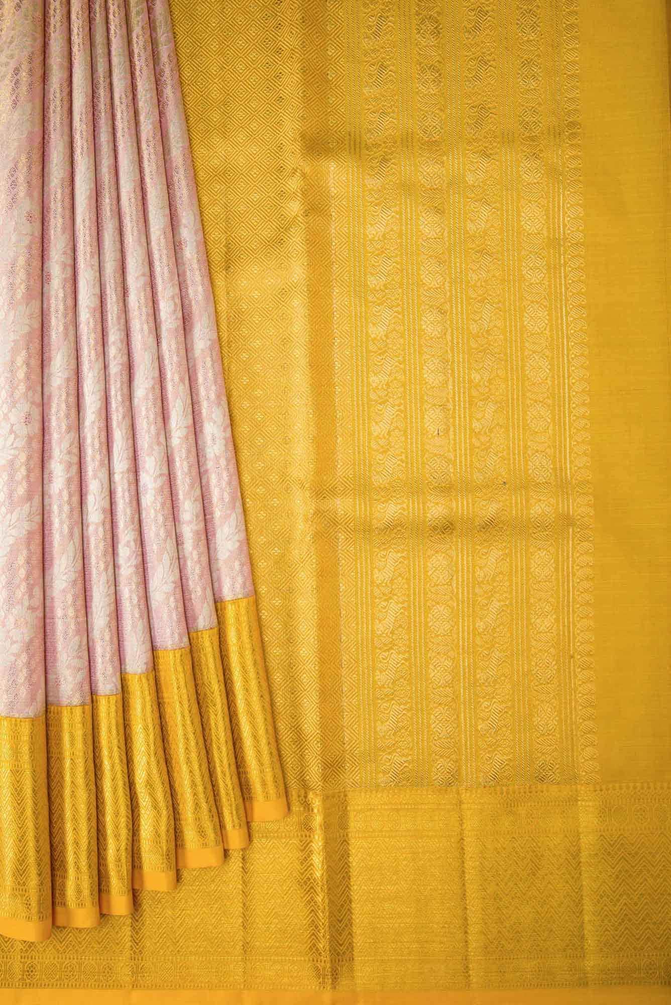 Pink Dual Tone Kanchipuram Tissue Silk Saree