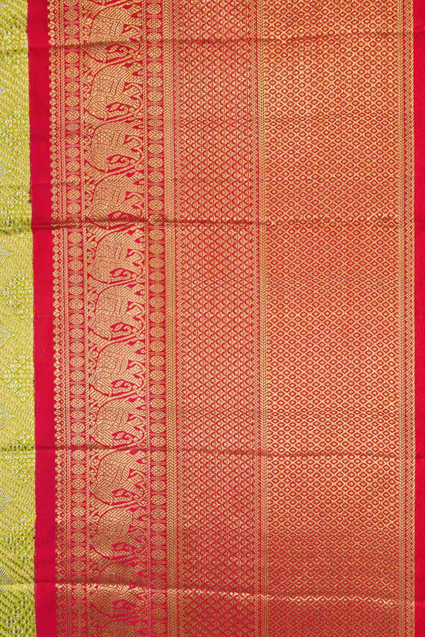 Light Green Dual Tone Kanjivaram Tissue Silk Saree