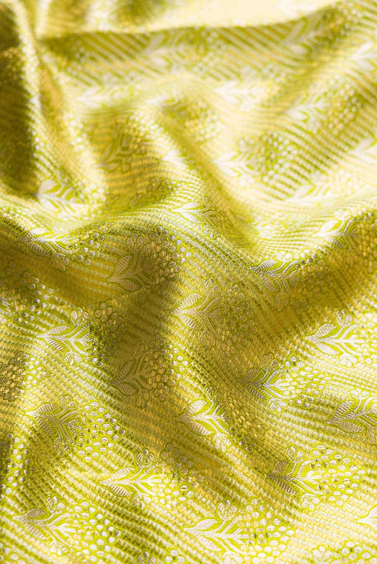 Light Green Dual Tone Kanjivaram Tissue Silk Saree
