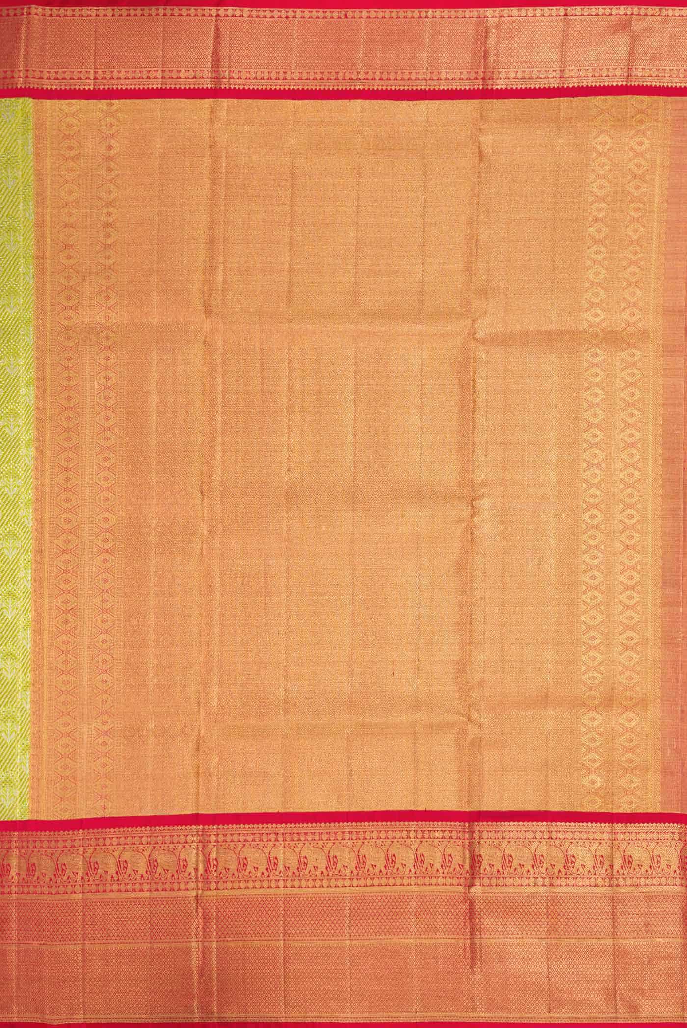 Light Green Dual Tone Kanjivaram Tissue Silk Saree