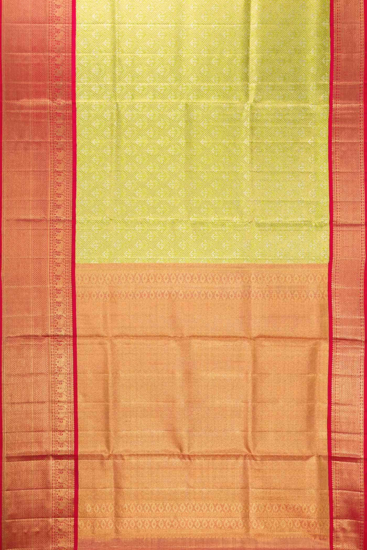 Light Green Dual Tone Kanjivaram Tissue Silk Saree