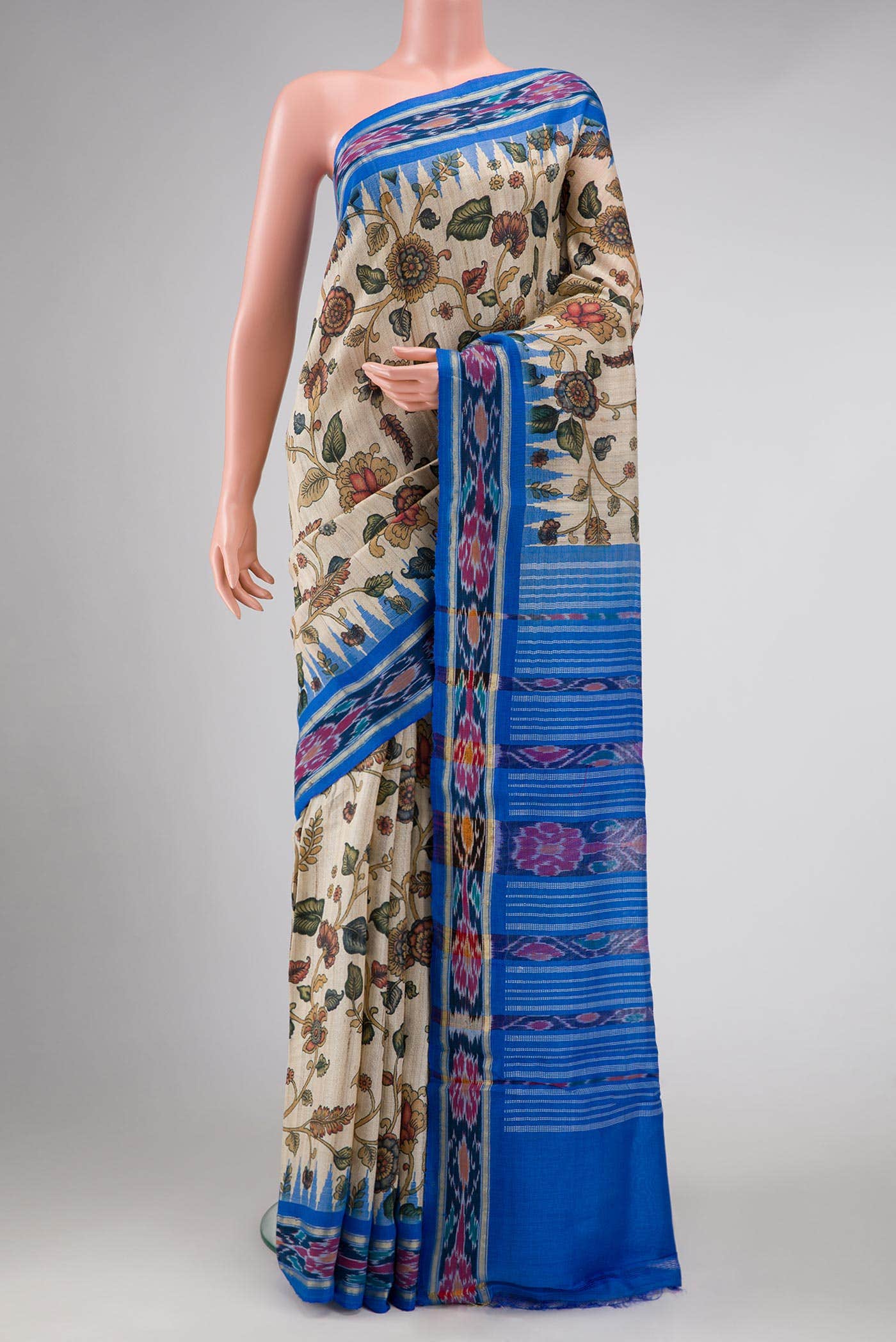 Beige Jute Silk Saree