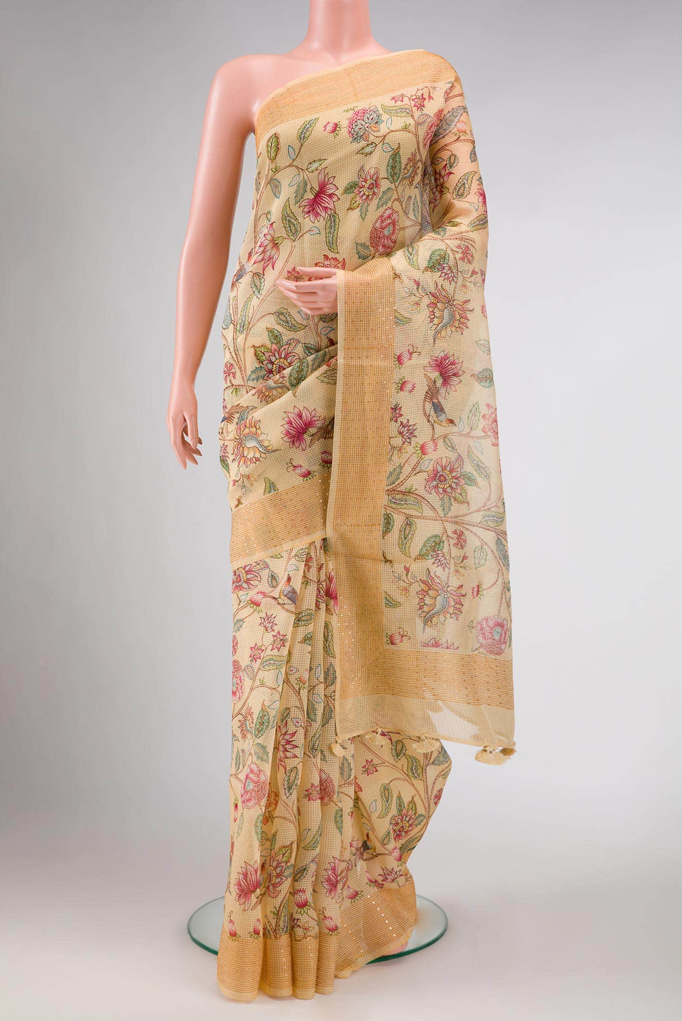 Sandal Organza Silk Saree