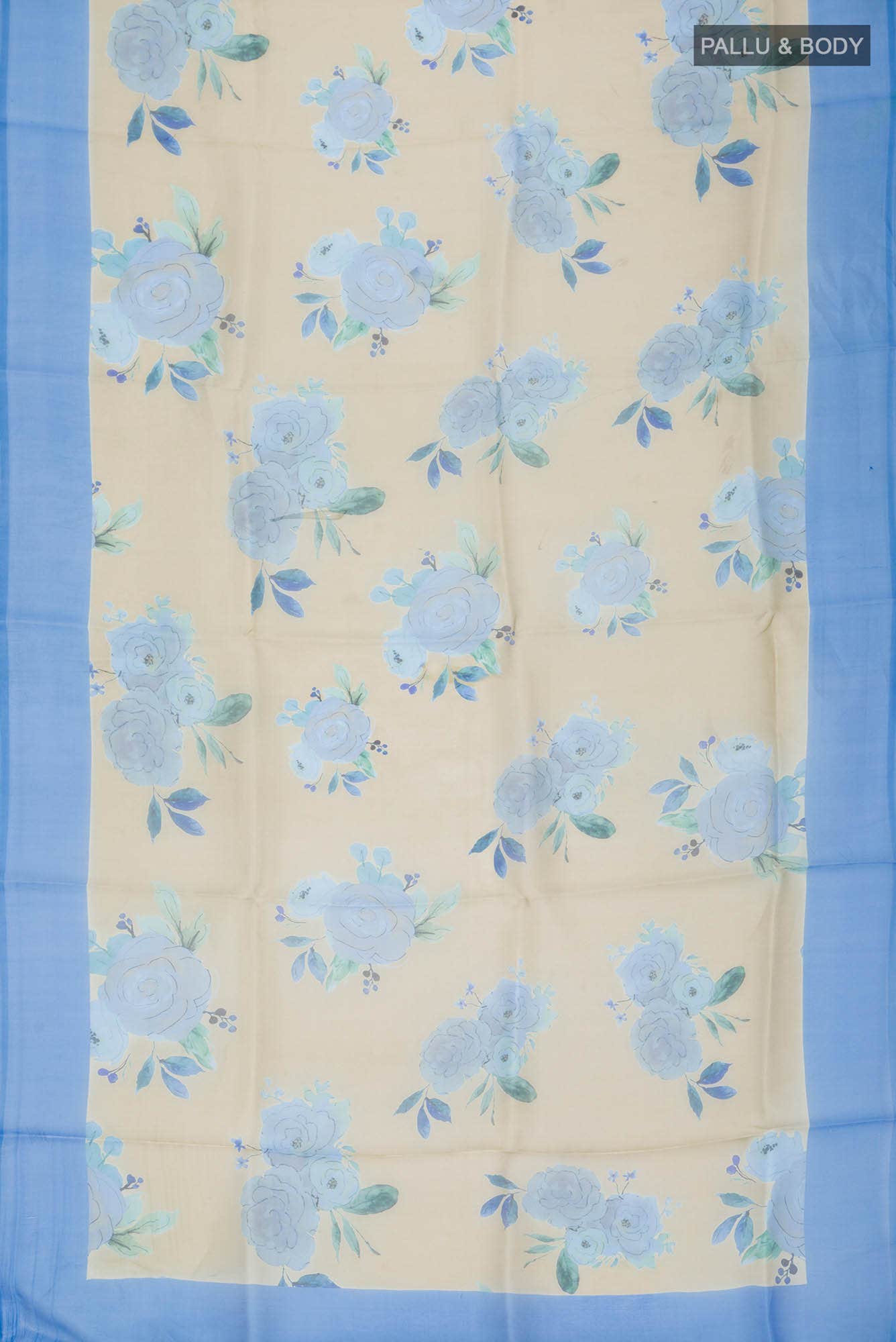 Beige Organza Silk Saree