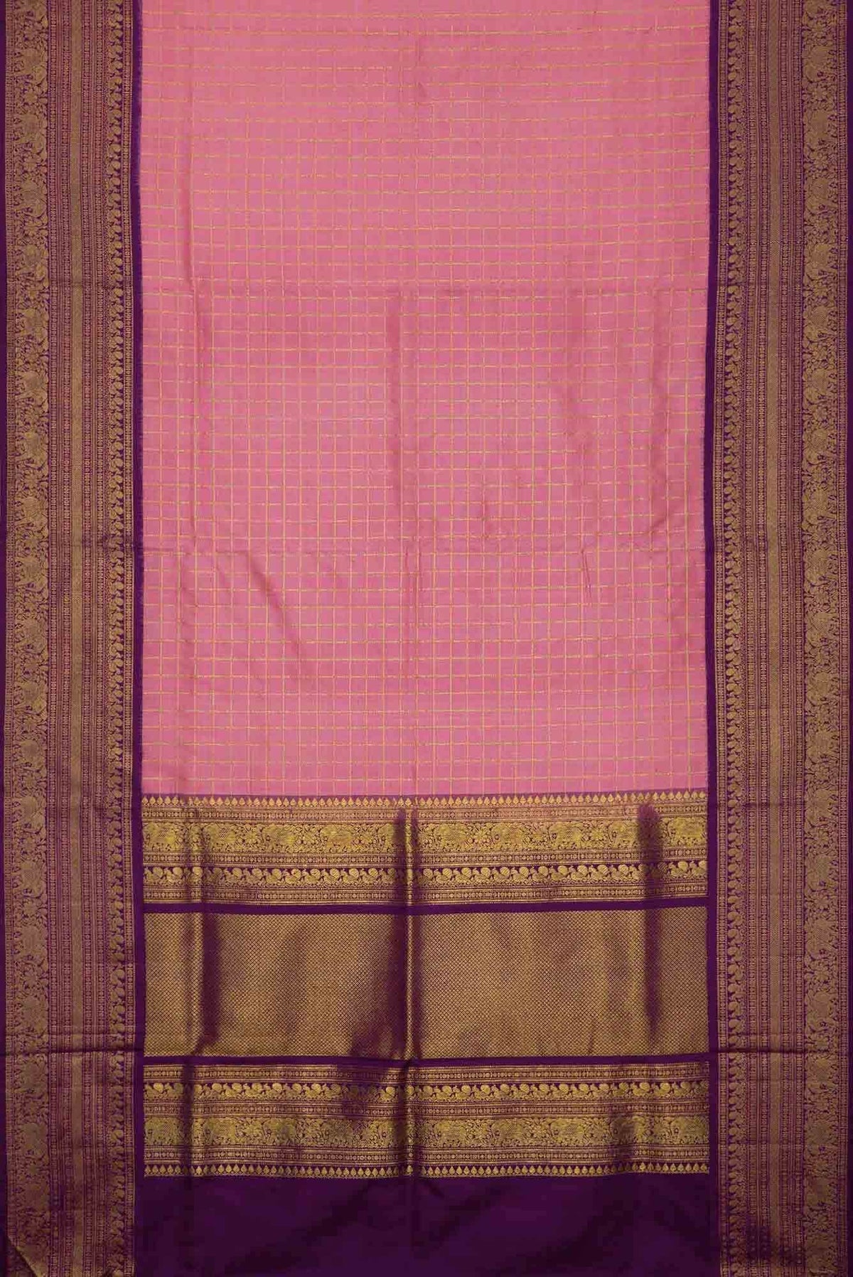 Rose pink Kanjivaram Silk Saree