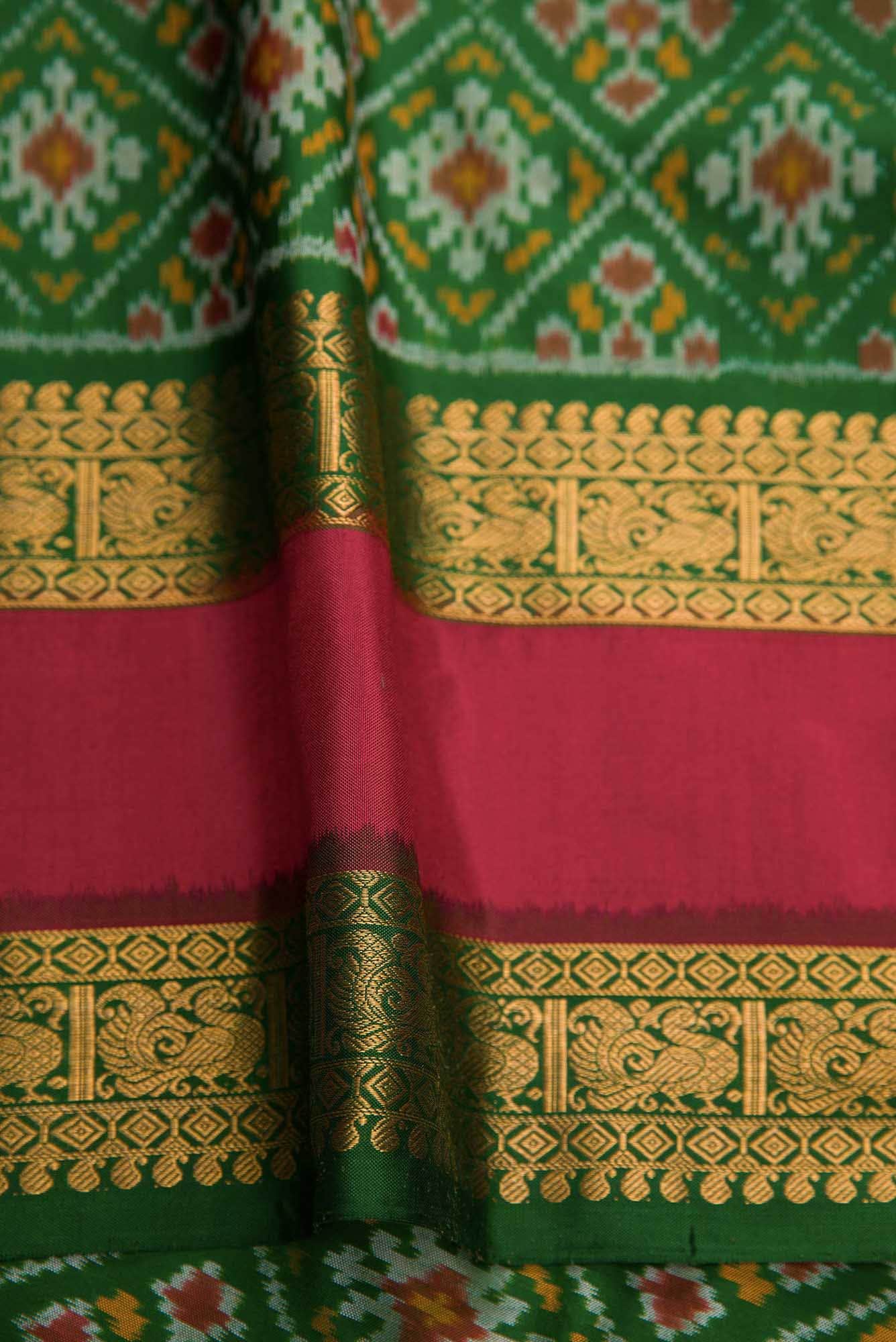 Brown Dual Tone Double Ikat Saree
