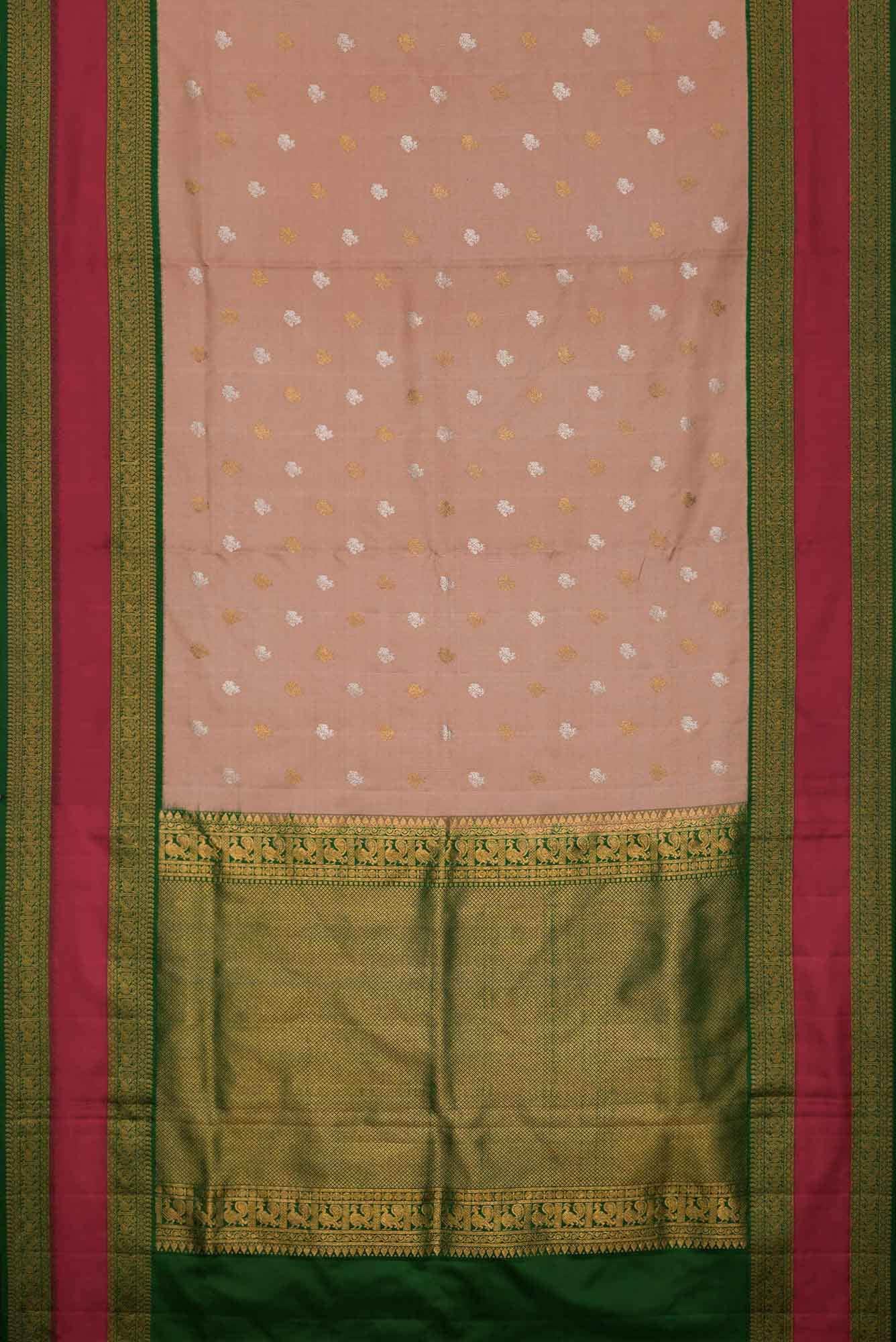 Brown Dual Tone Double Ikat Saree
