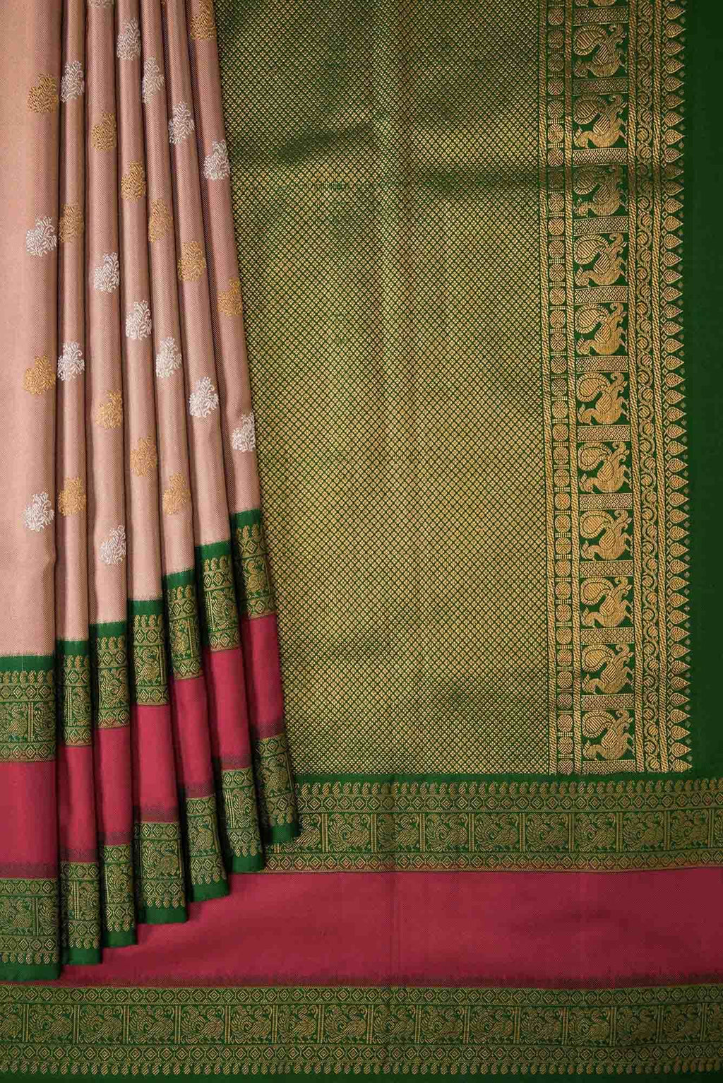 Brown Dual Tone Double Ikat Saree