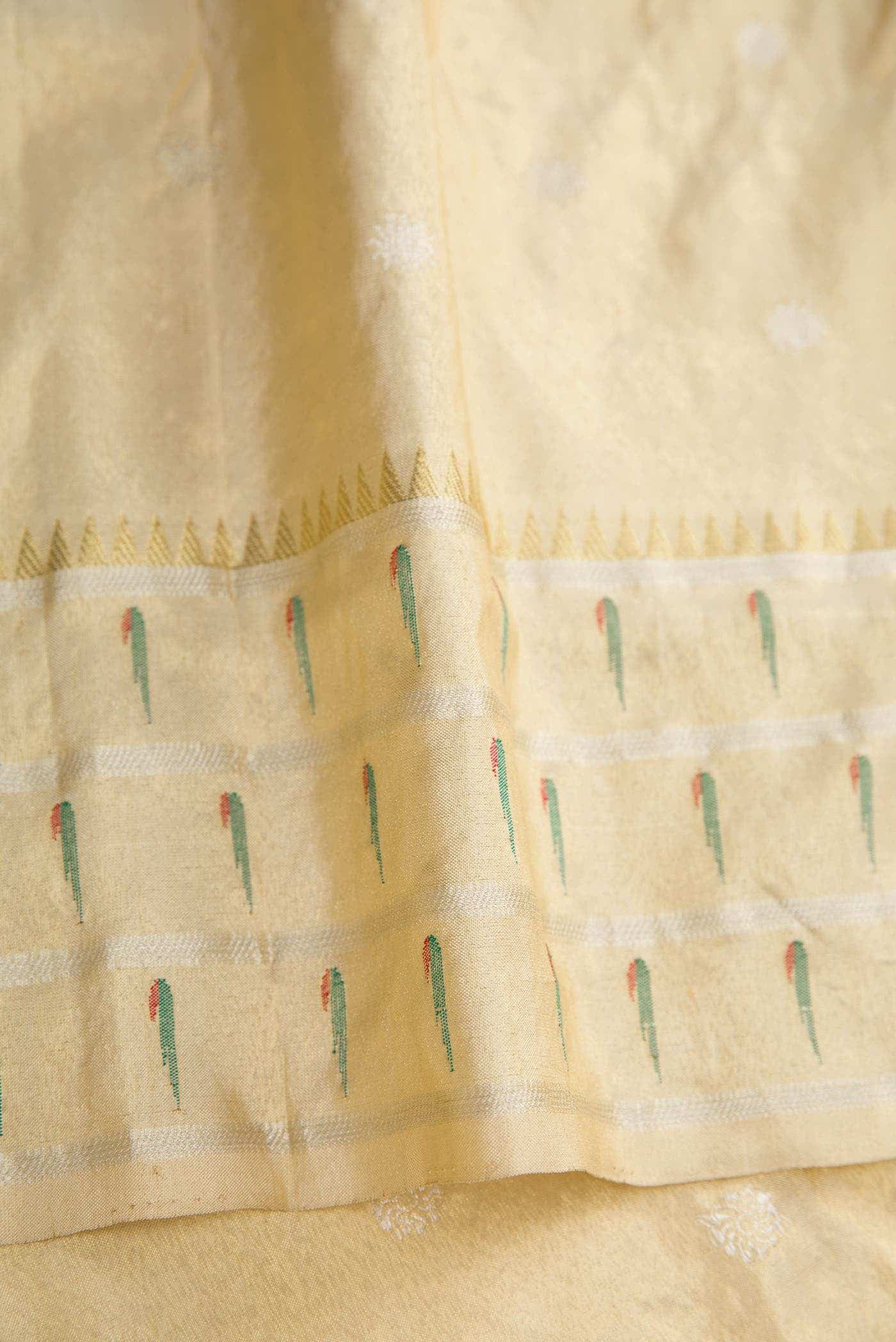 Gold Dual Tone Paithani Silk Saree